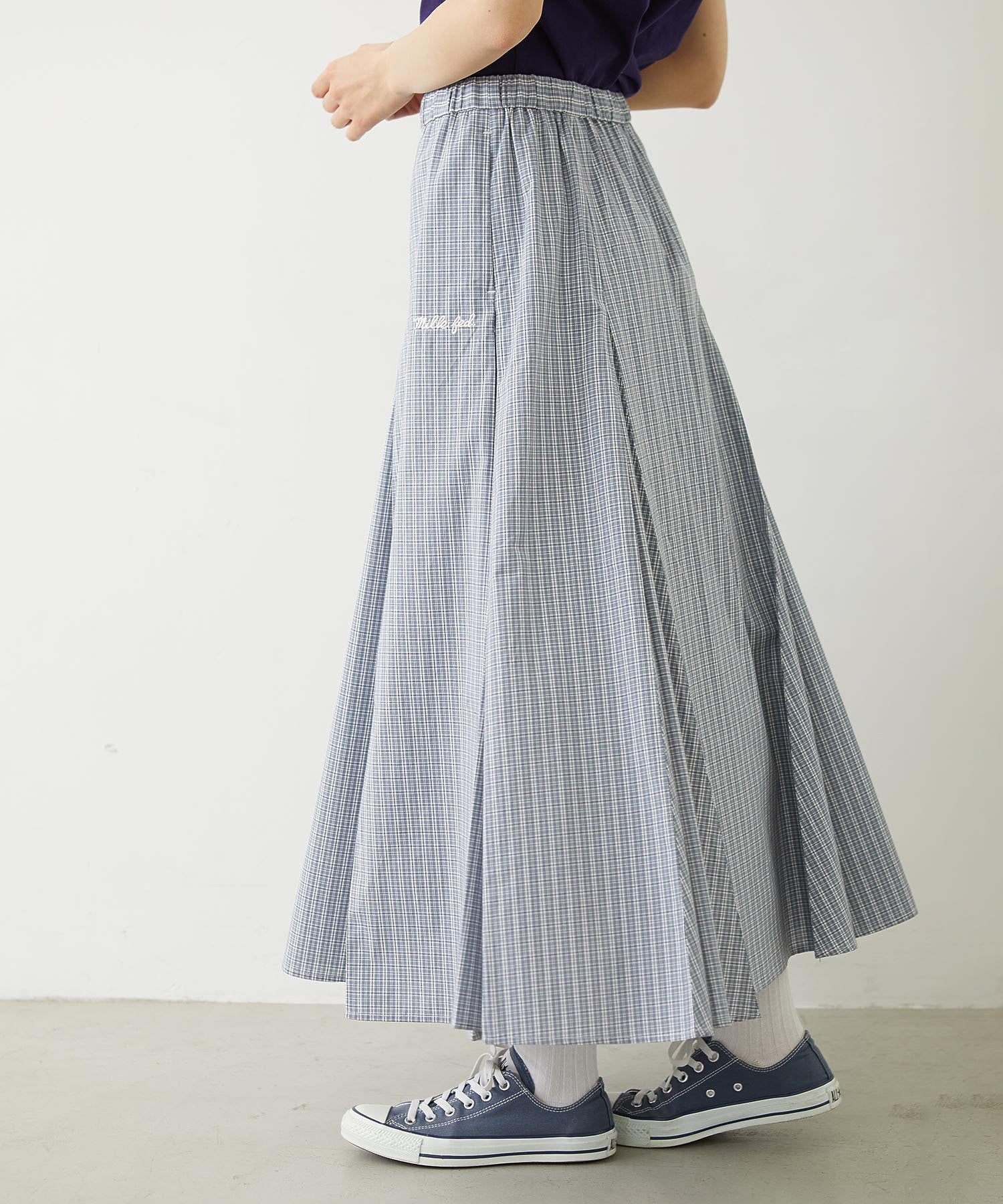 PLAID PATTERN LONG SKIRT