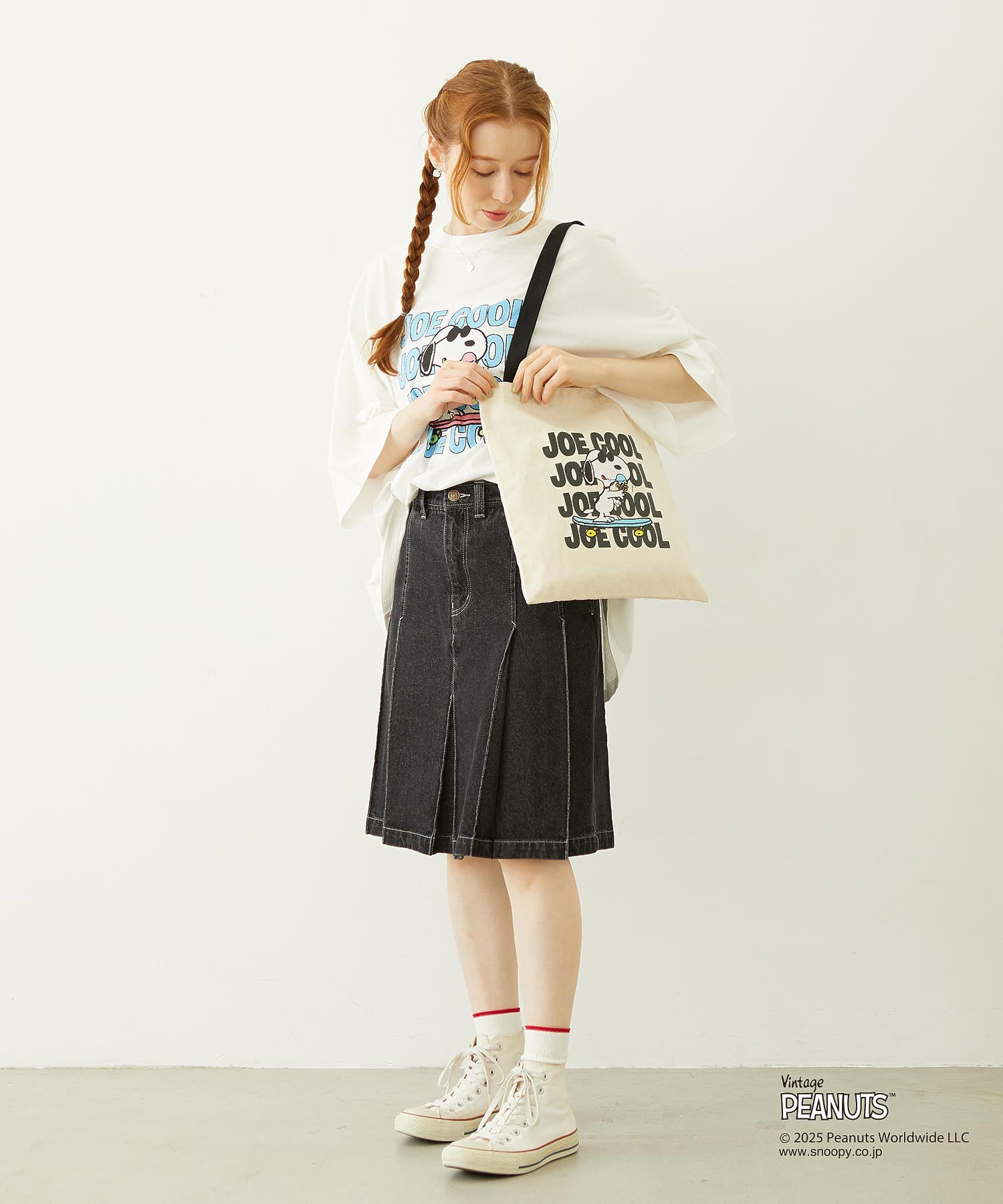 MILKFED. × PEANUTS JOE COOL FLAT TOTE