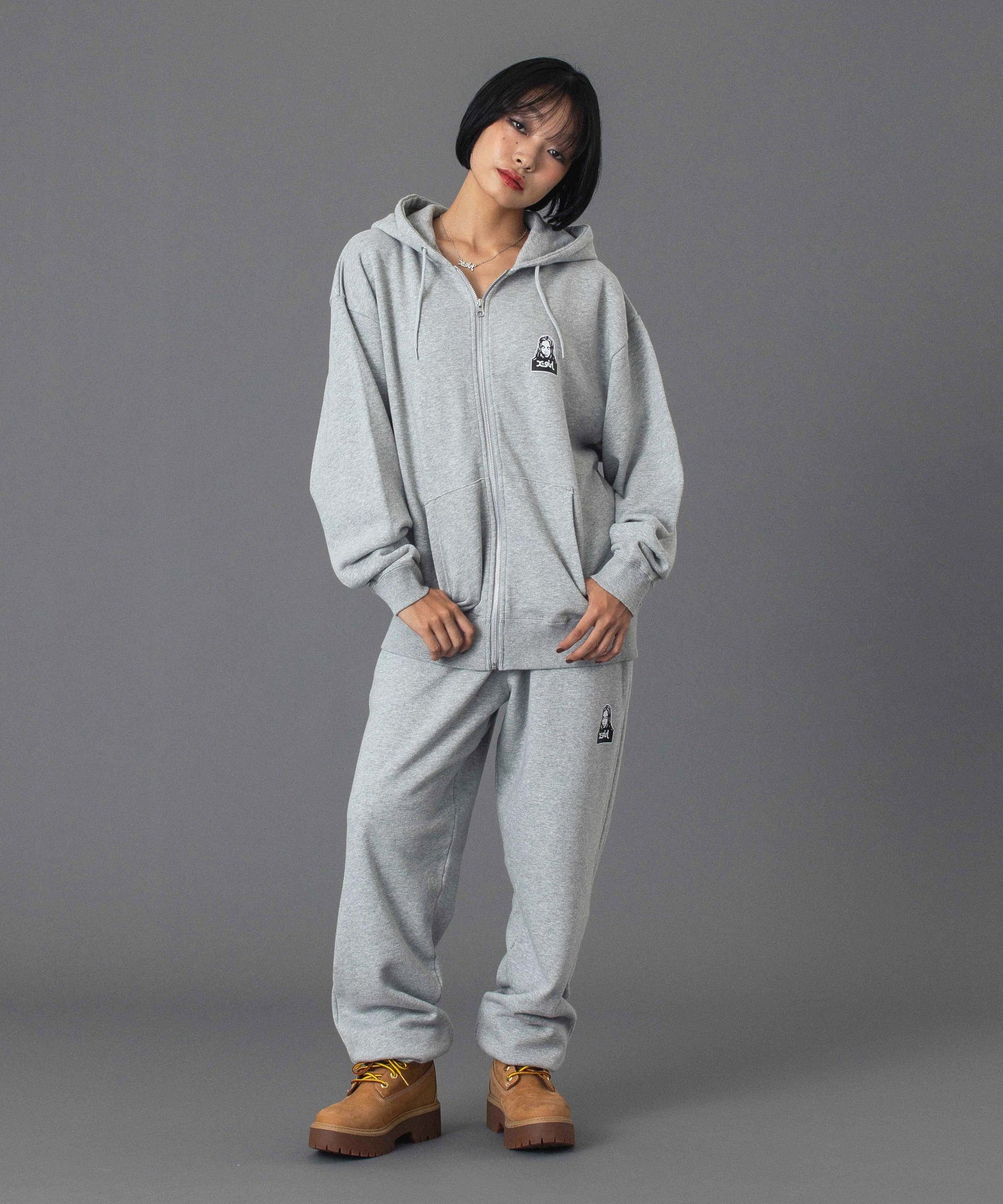 FACE AND WORDS ZIP UP SWEAT HOODIE