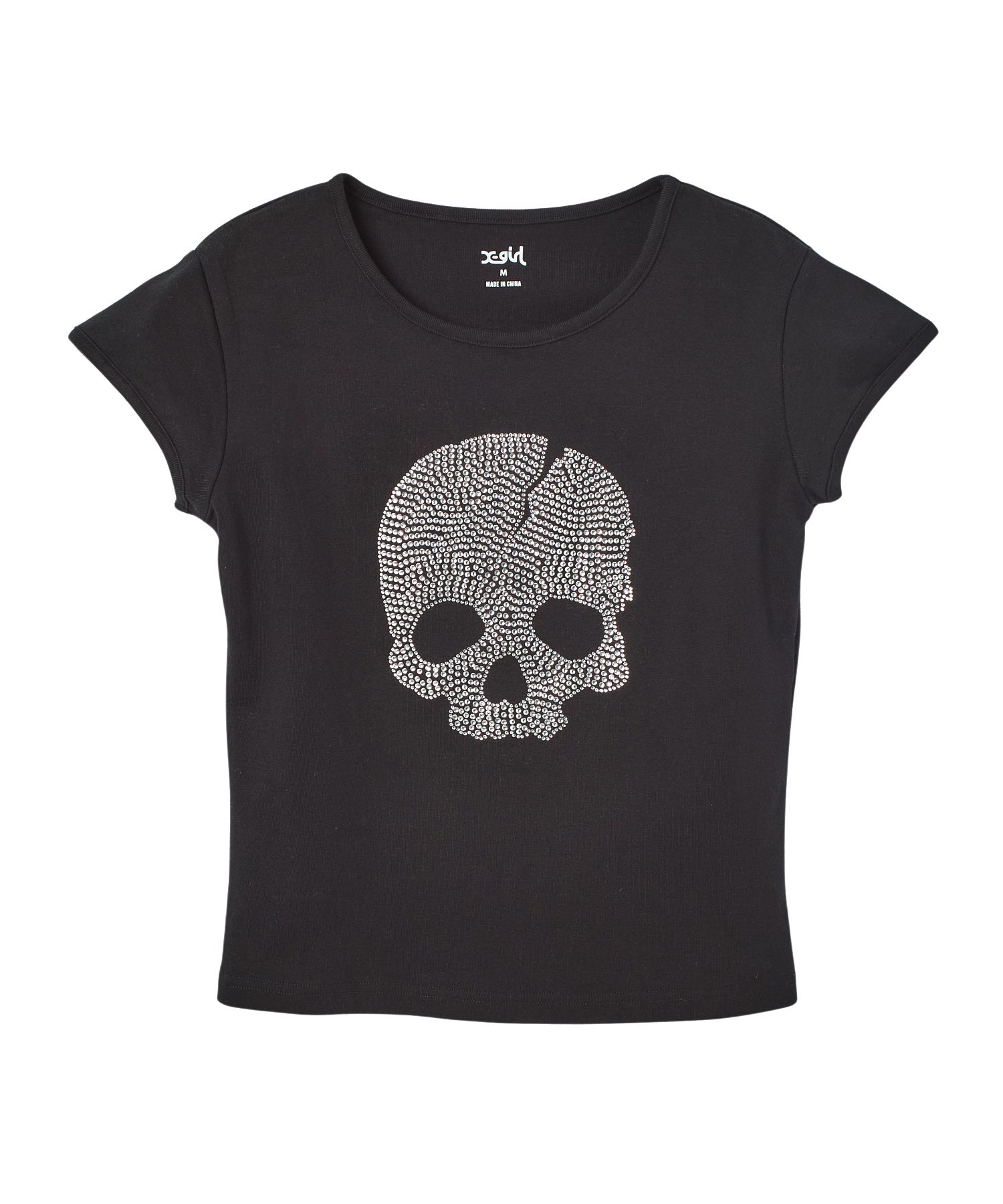 RHINESTONE SKULL S/S BABY TEE