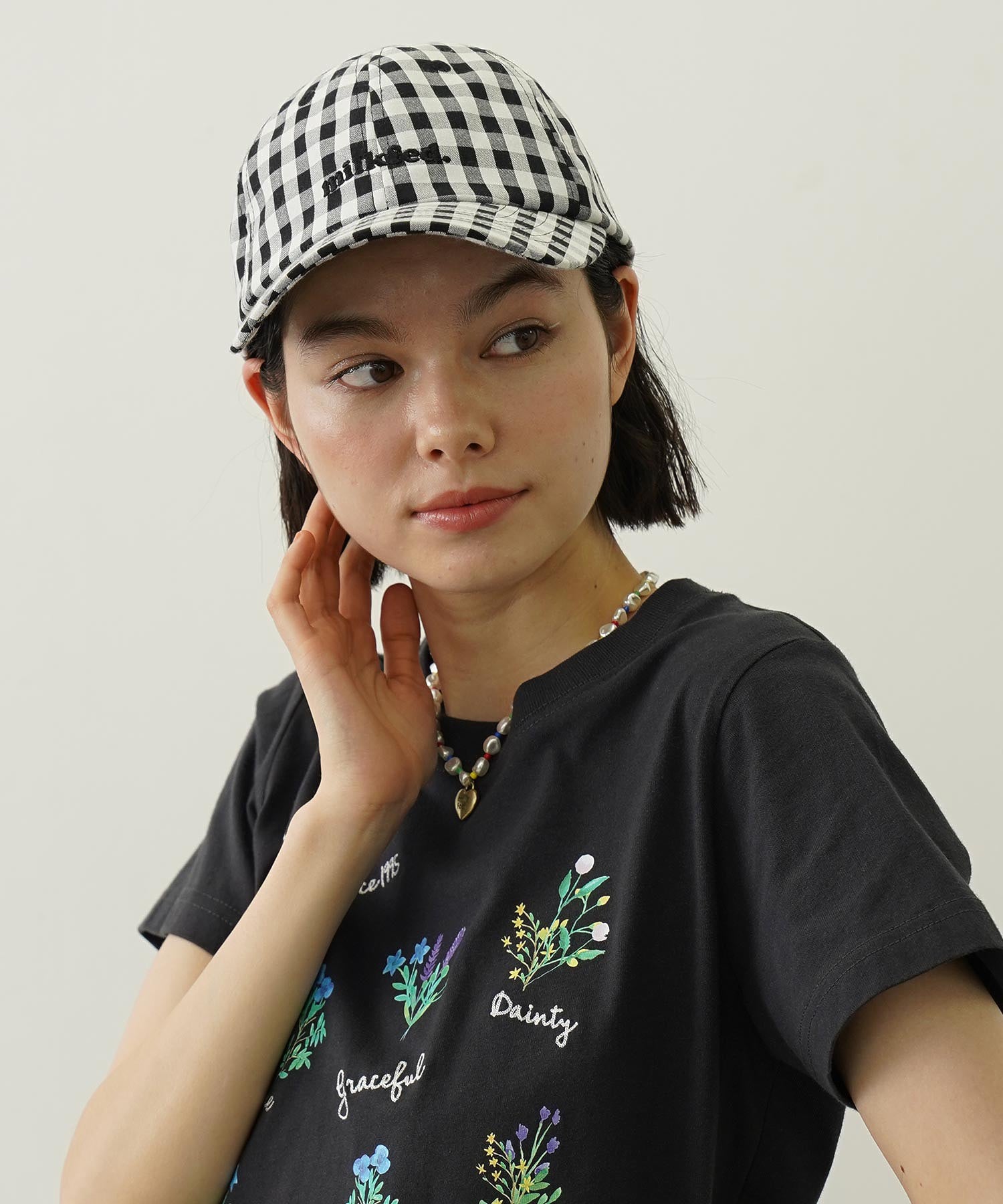 GINGHAM LOGO CAP