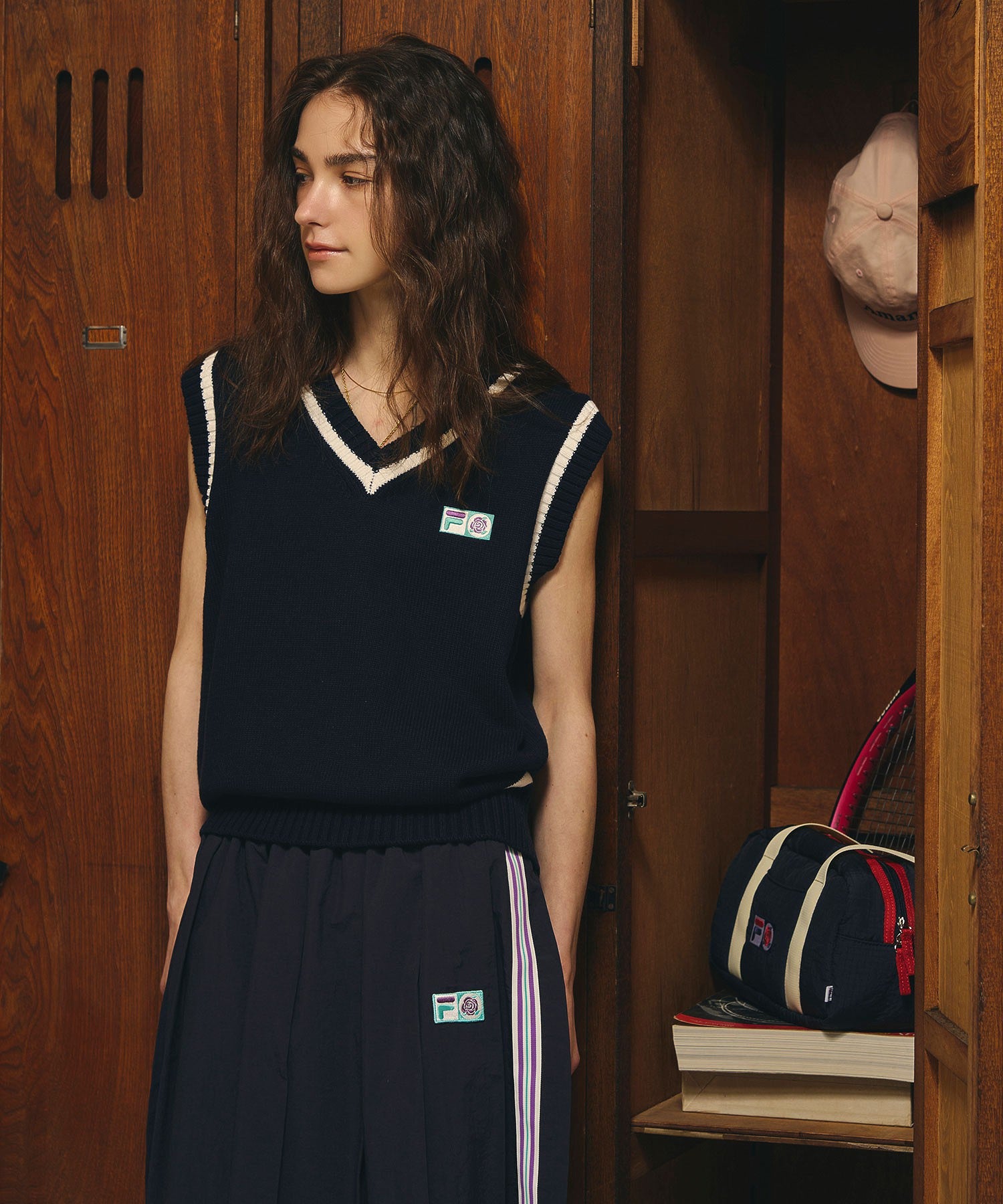FILAⅹROSEBUD SIDE LINE PLEATED SKIRT