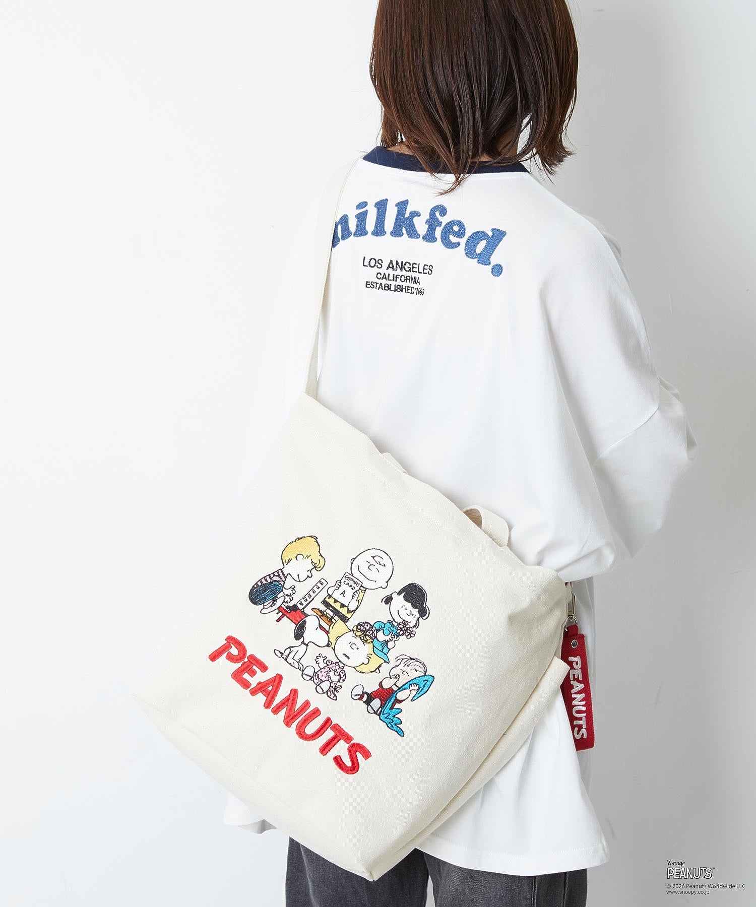 MILKFED. × PEANUTS / PEANUTS GANG BIG CANVAS TOTE