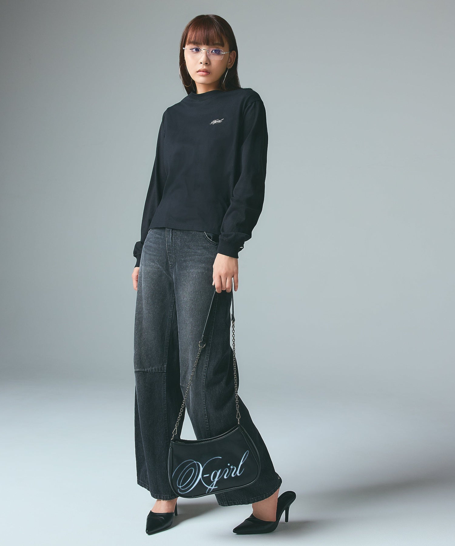 ASYMMETRIC WAIST BARREL LEG DENIM PANTS