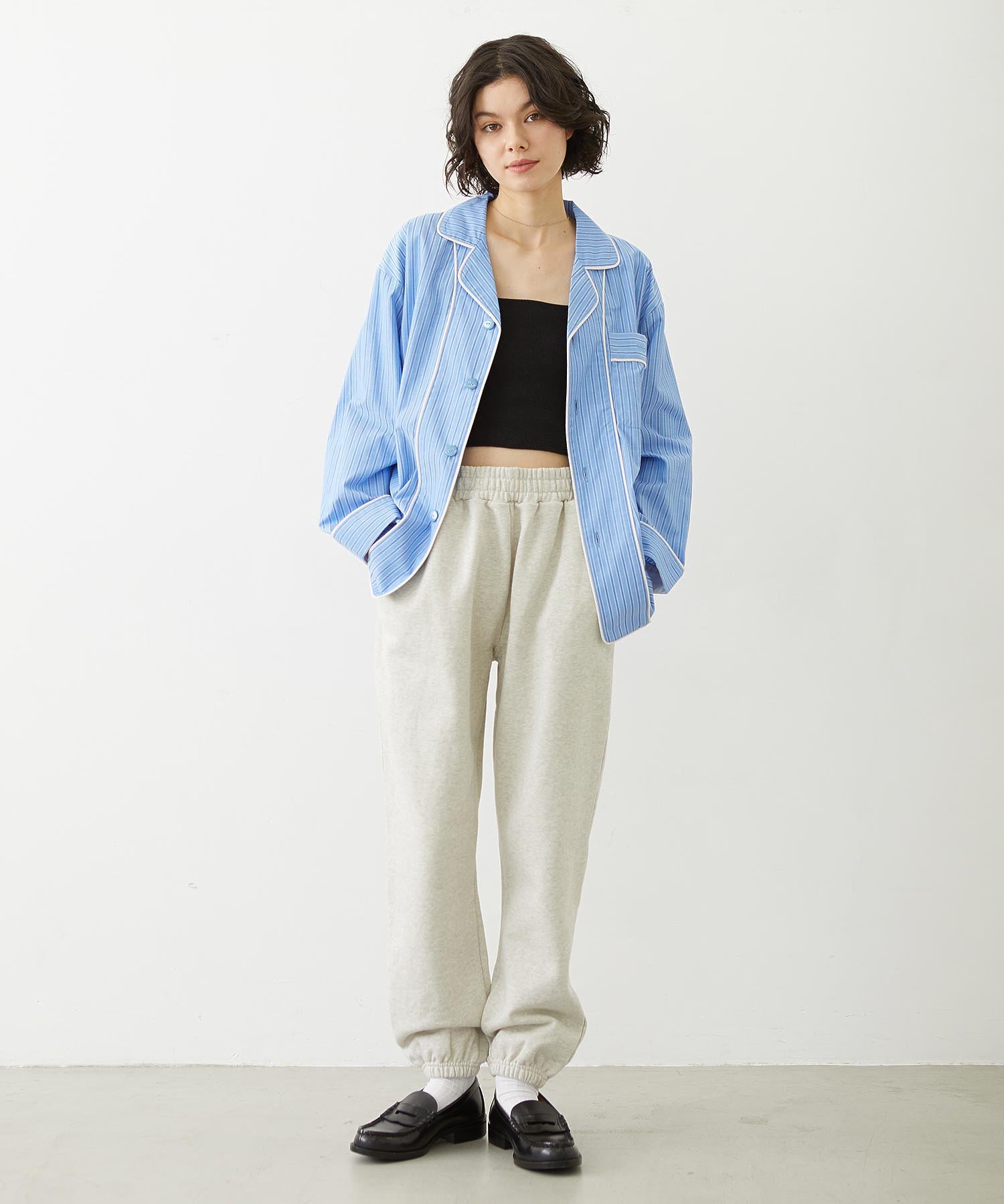 STRIPED PAJAMA SHIRT