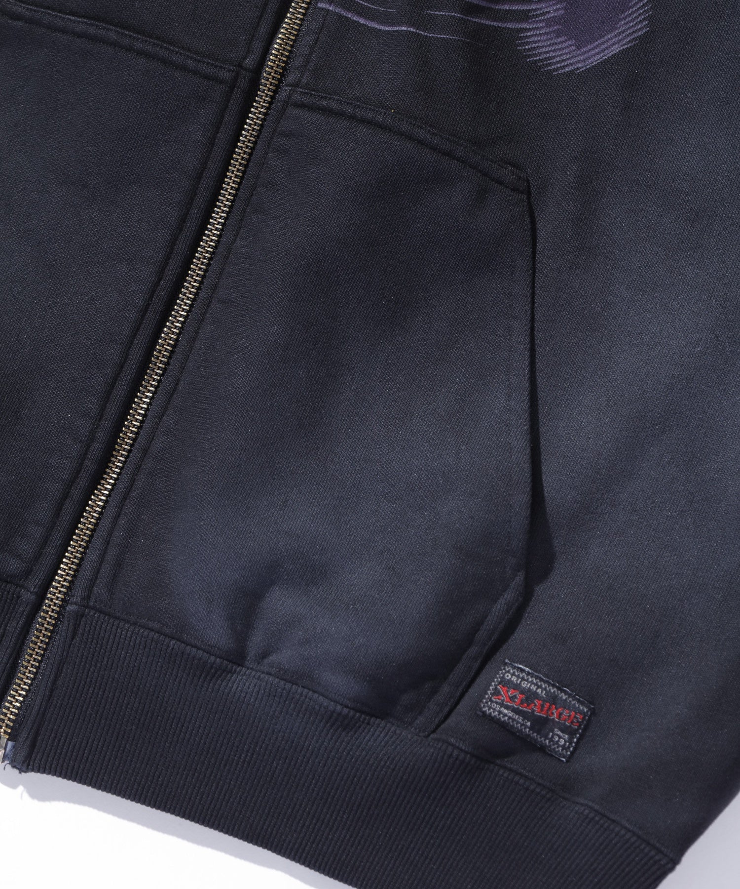 SPRAY PROCESSED ZIP HOODED SWEATSHIRT