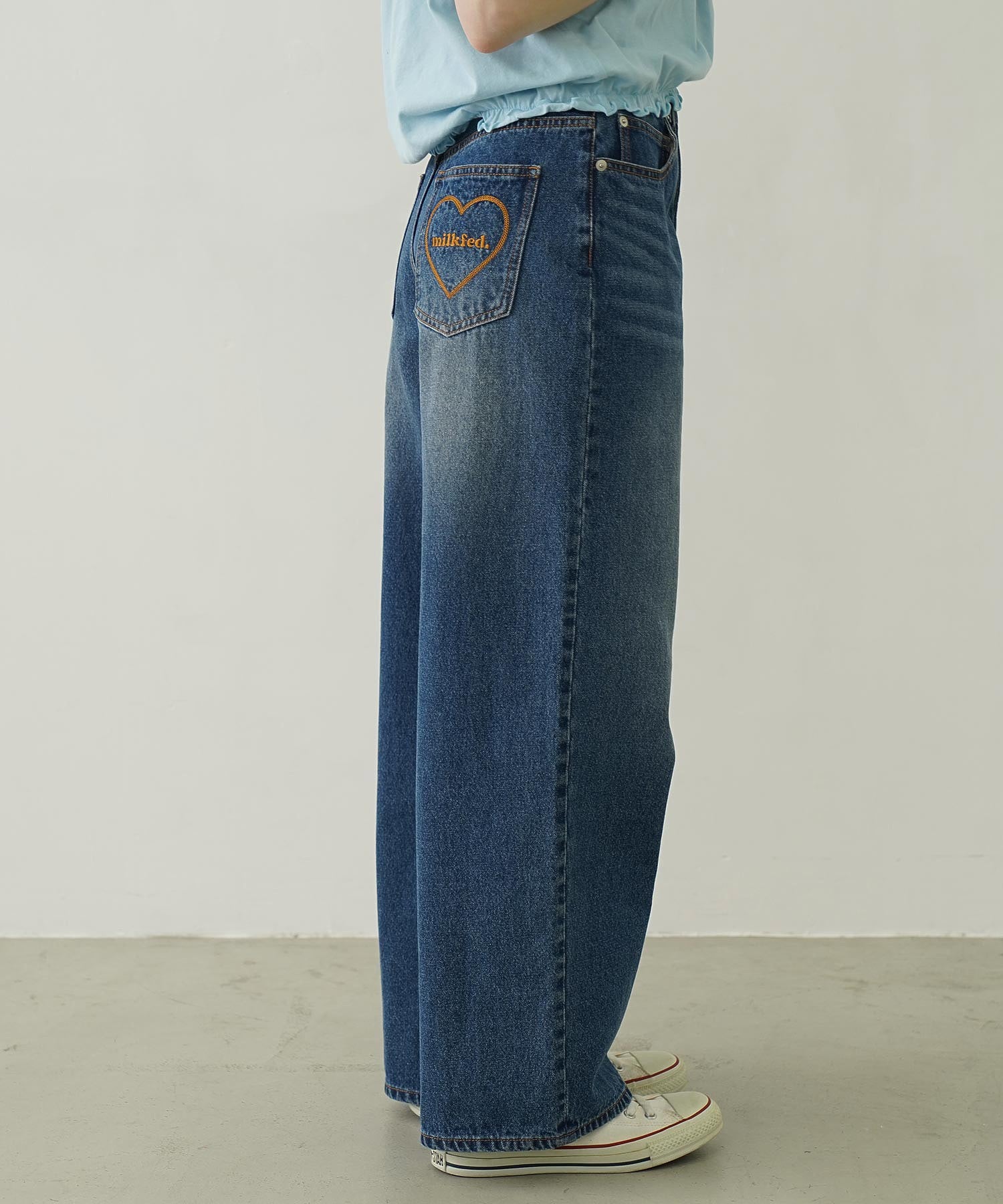 COOPER HEART WIDE DENIM PANTS