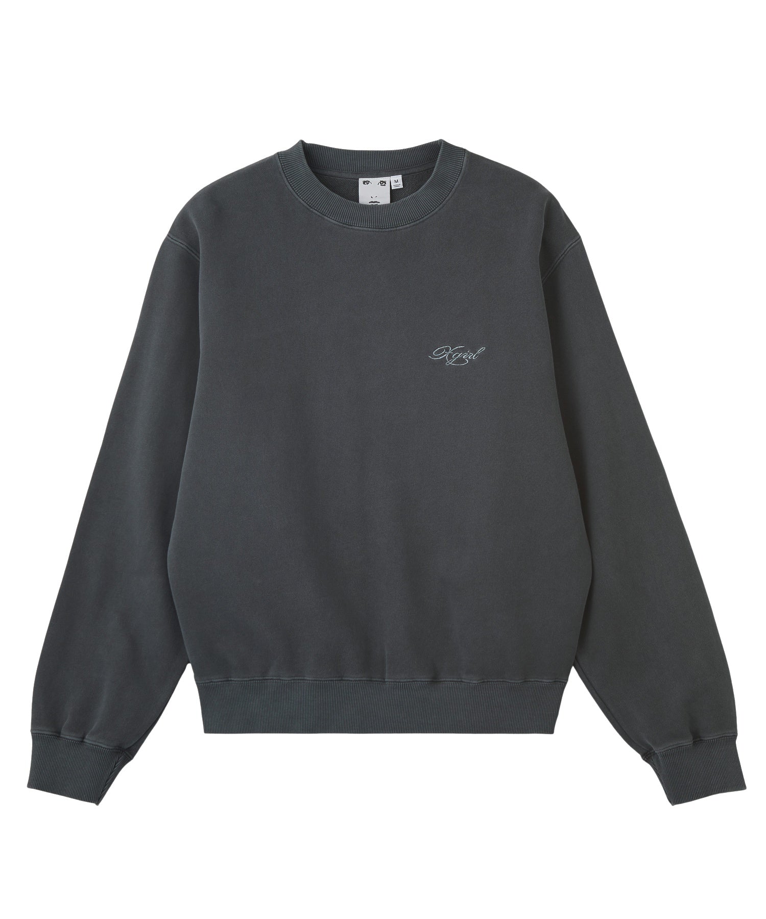 PIGMENT DYED FACE PATCH AND LOGO CREWNECK SWEATSHIRT