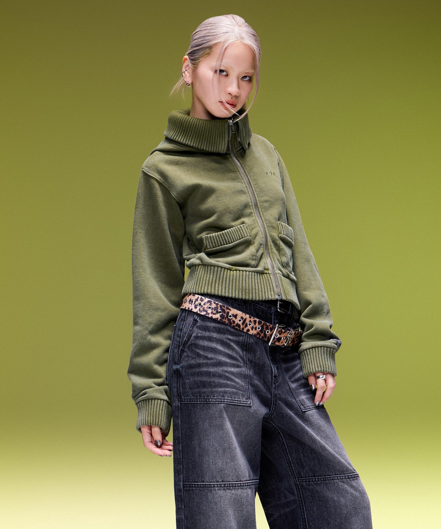 FADED WIDE LEG FLARE DENIM PANTS