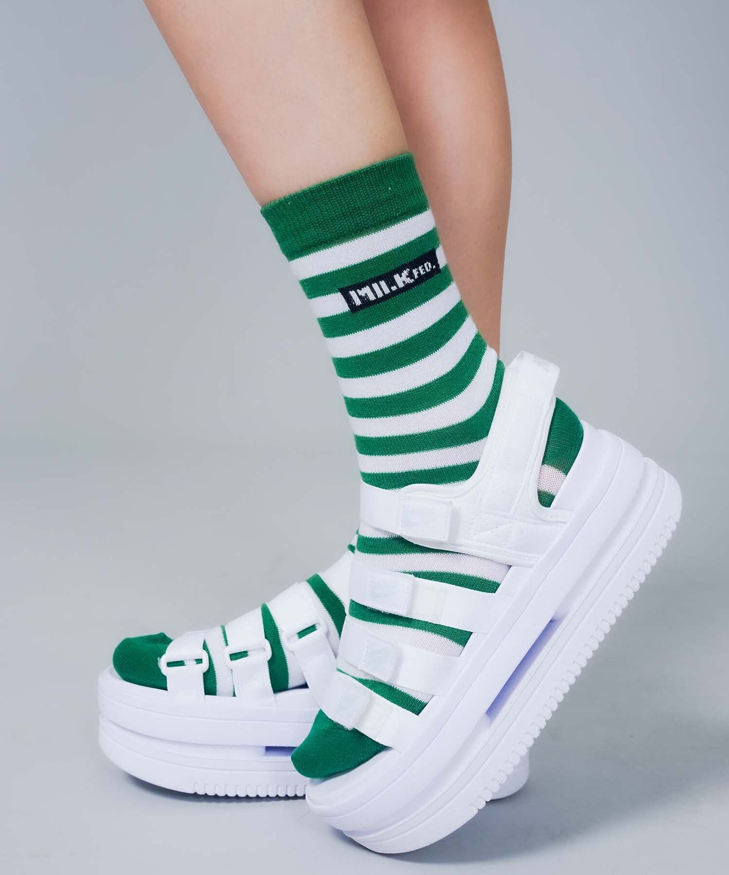 STRIPED BAR LOGO SOCKS MILKFED.