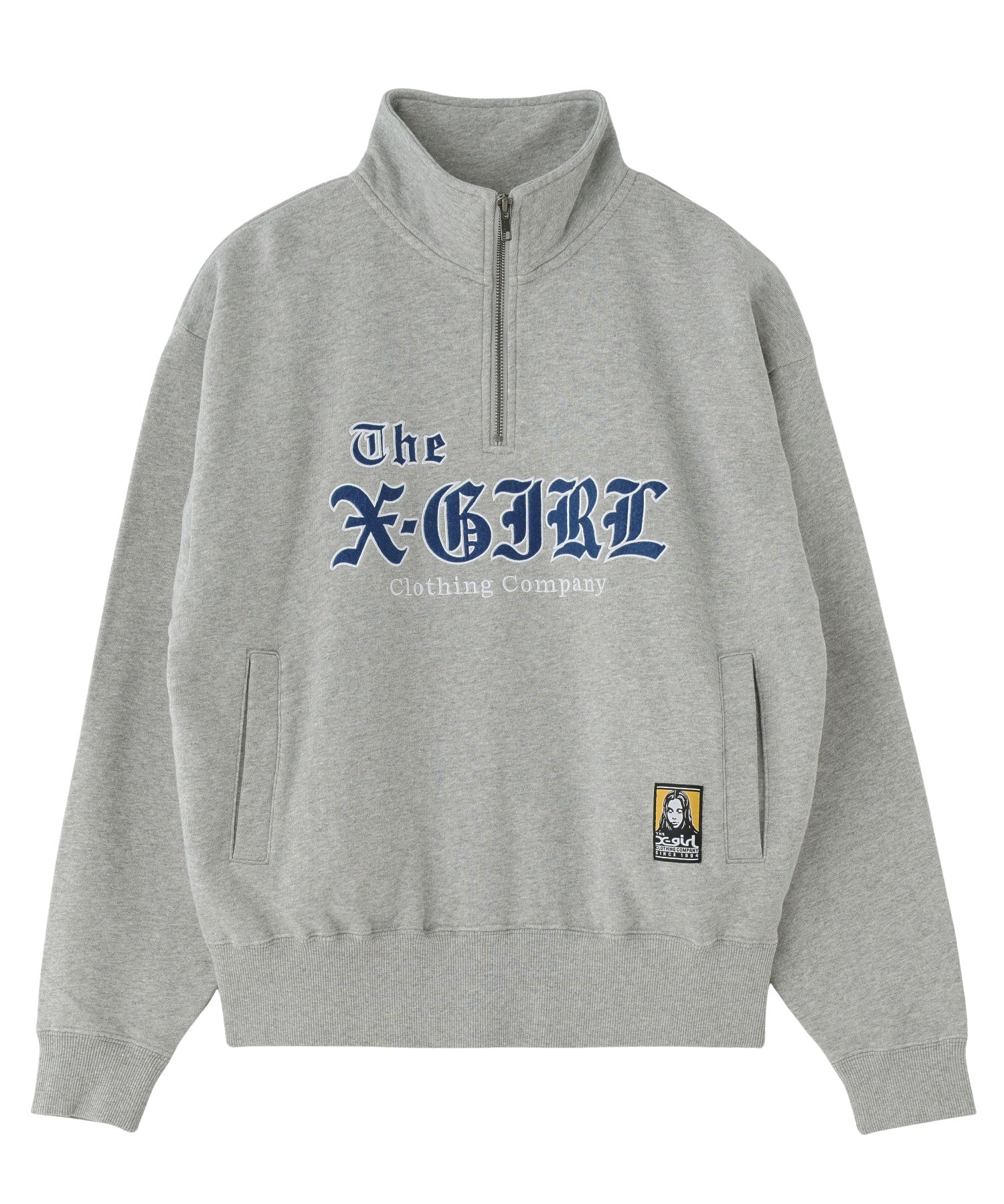 PATCHED LOGO HALF ZIP SWEAT TOP