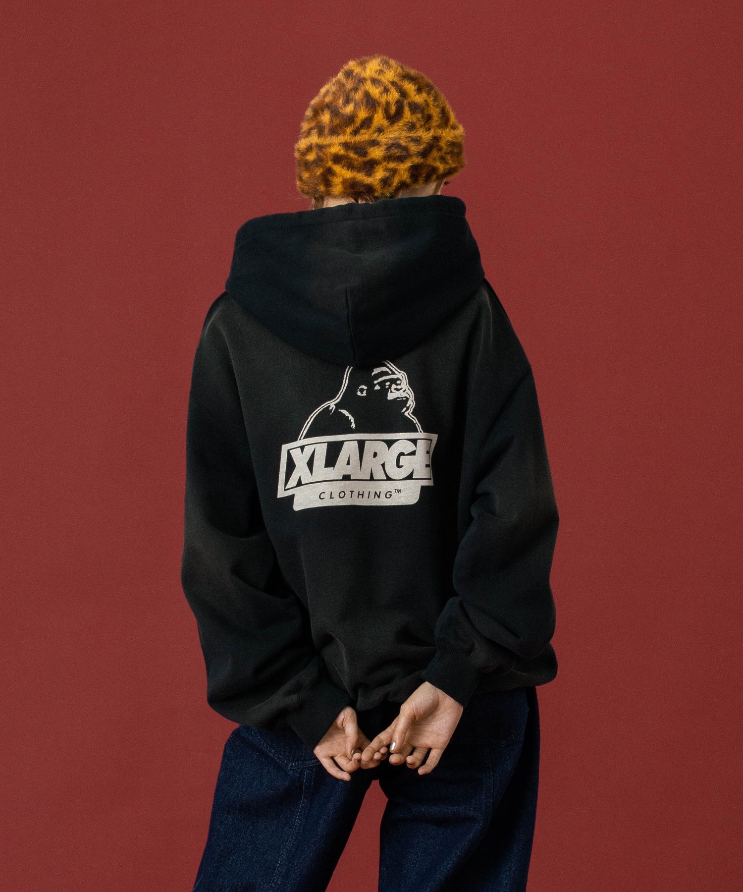DISCHARGE PRINTED SLANTED OG HOODED SWEATSHIRT