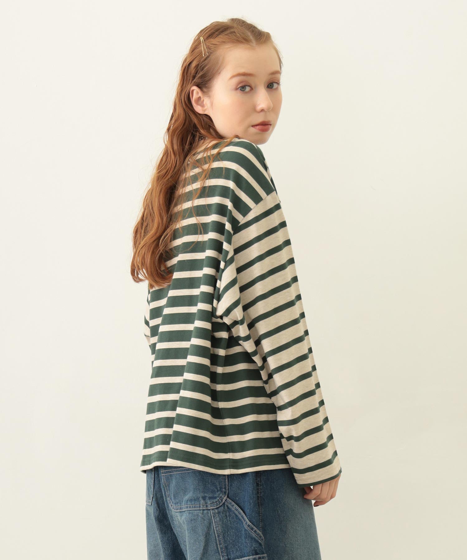 STRIPED L/S TOP