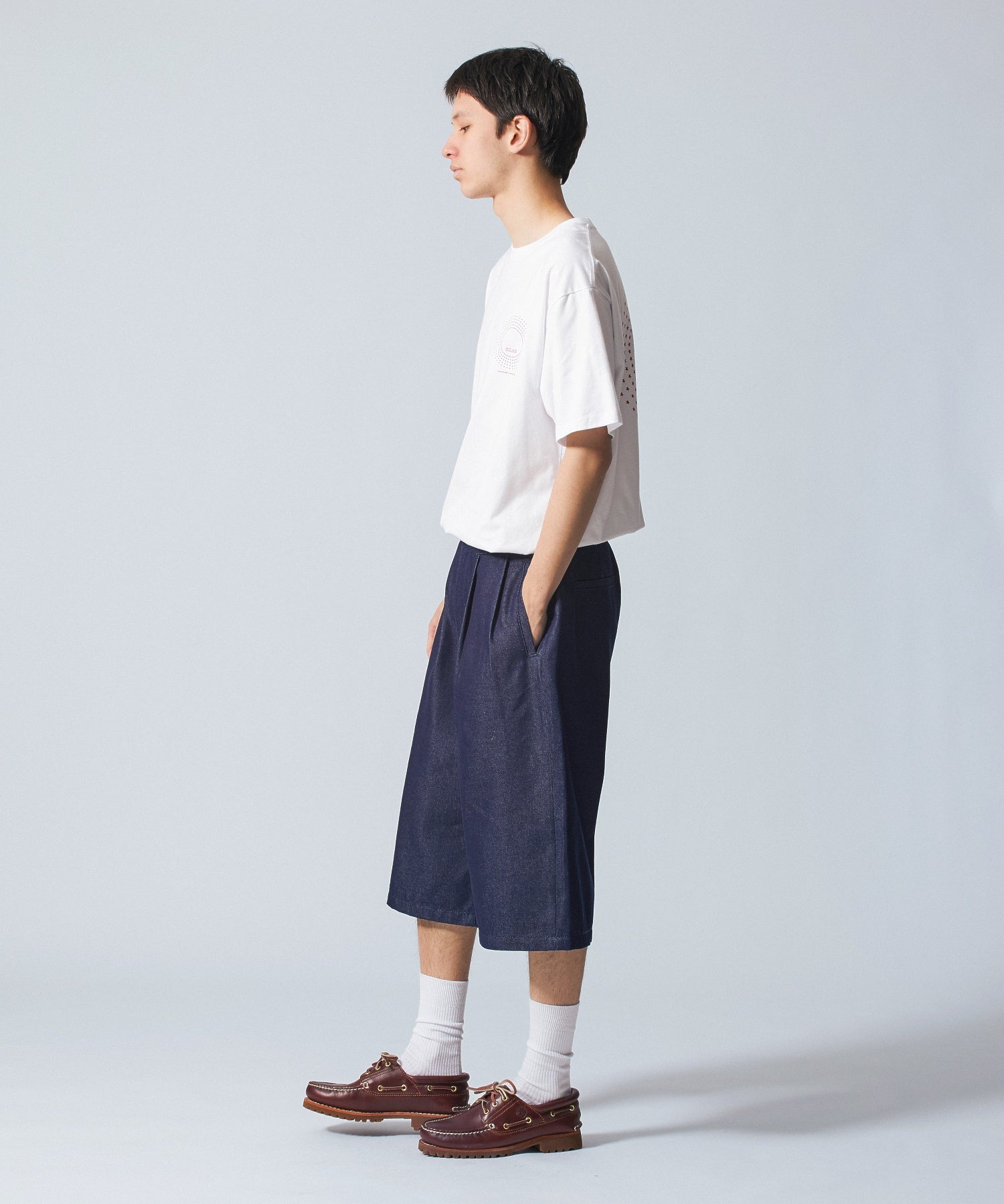SHORT BAGGY DENIM PANTS