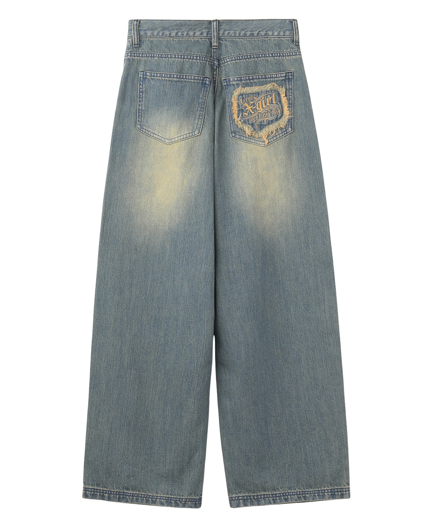 LOGO POCKET LOOSE DENIM PANTS