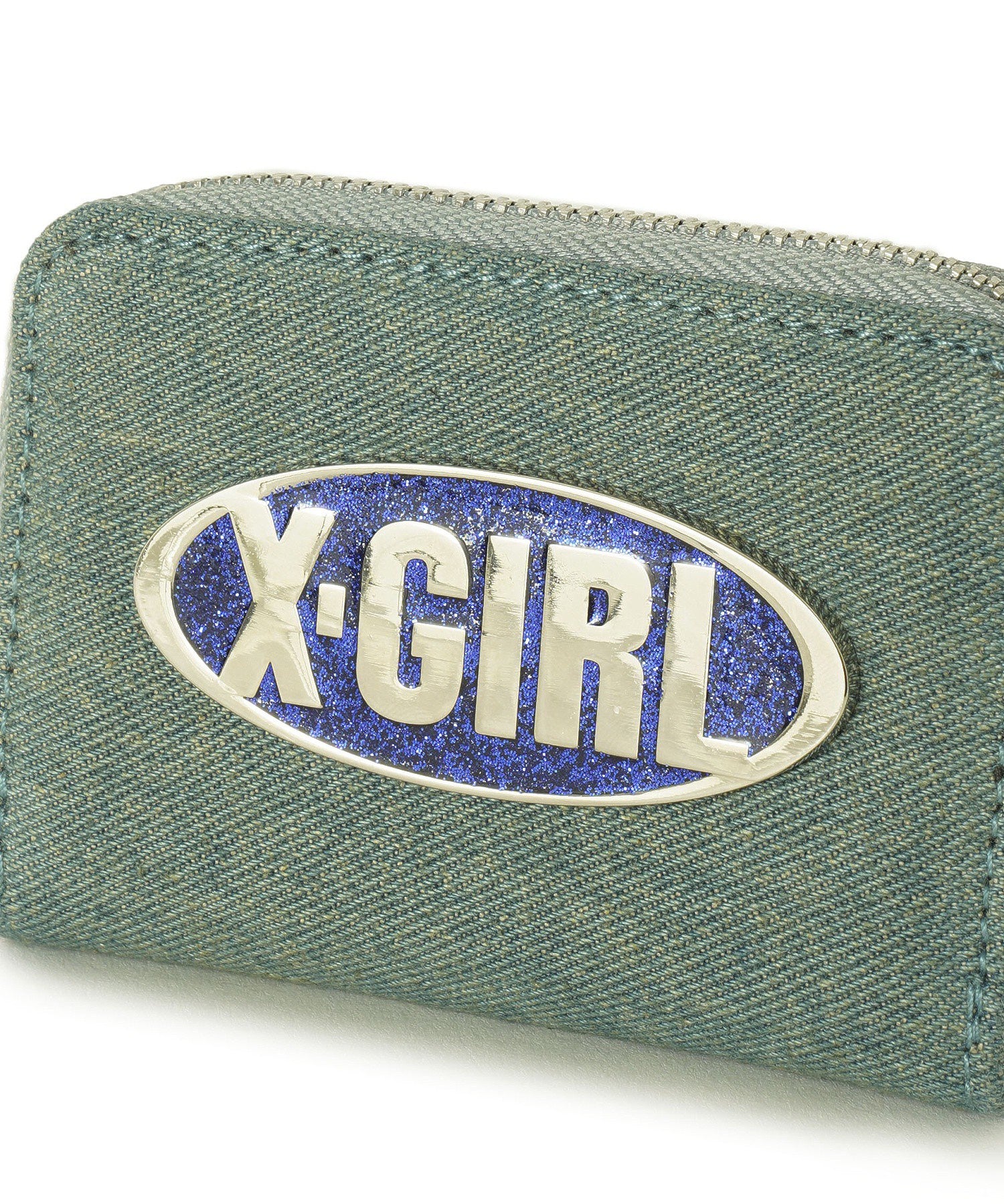 GLITTER OVAL LOGO COIN AND CARD CASE