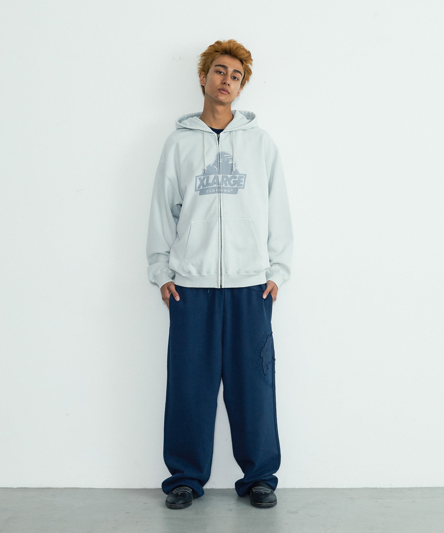 WASHED SLANTED OG ZIP HOODED SWEATSHIRT
