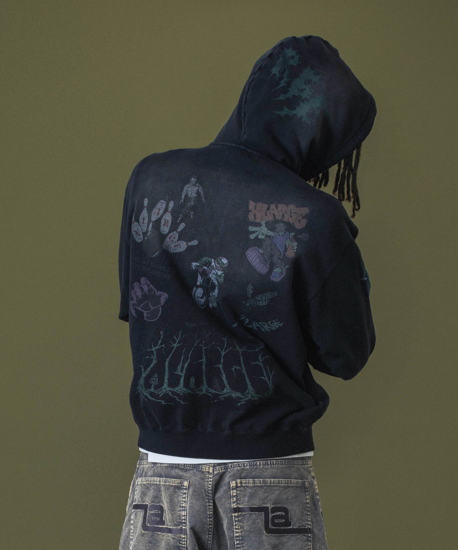 MULTI LOGO ZIP UP HOODED SWEATSHIRT