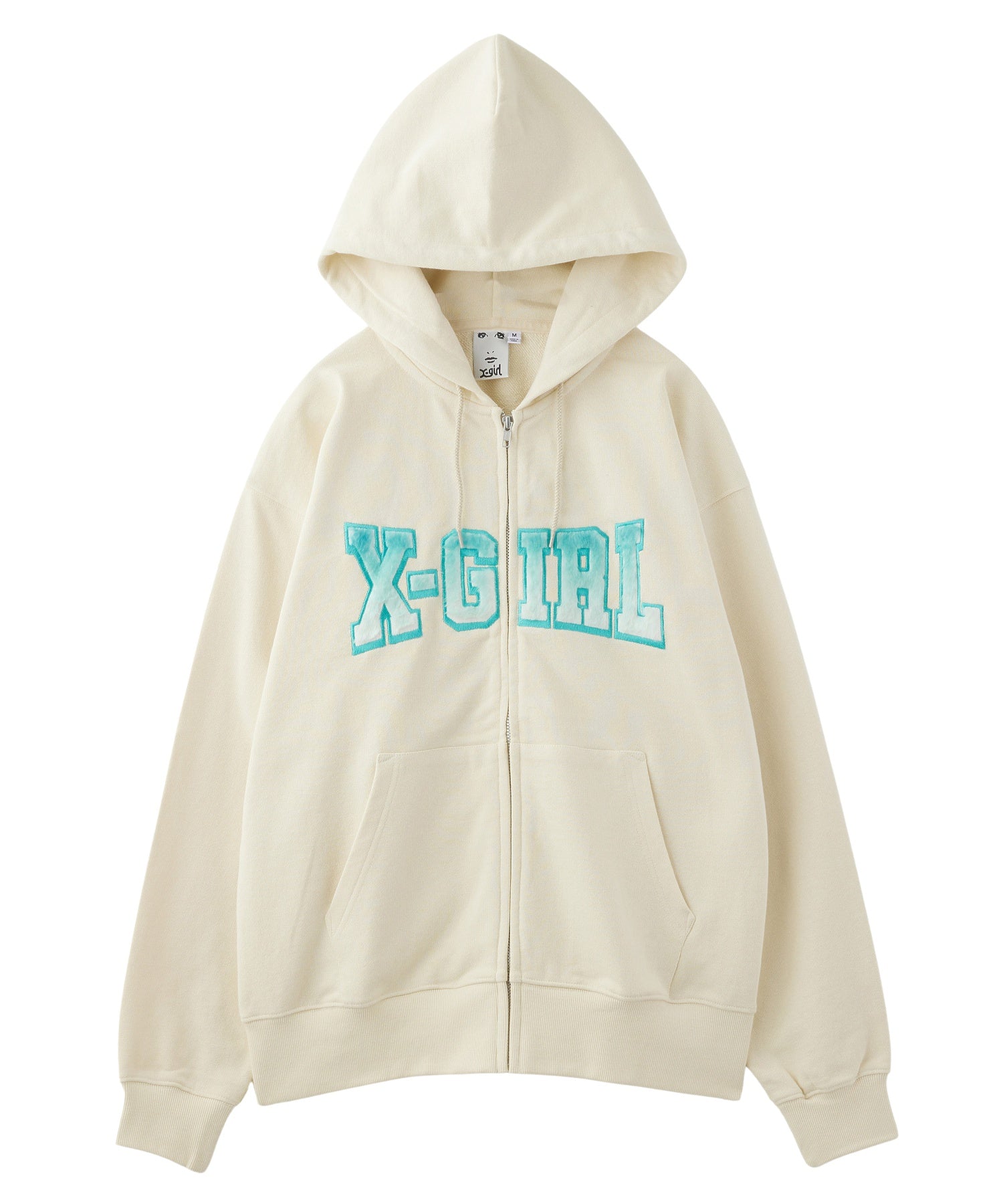 FAUX FUR LOGO ZIP UP SWEAT HOODIE