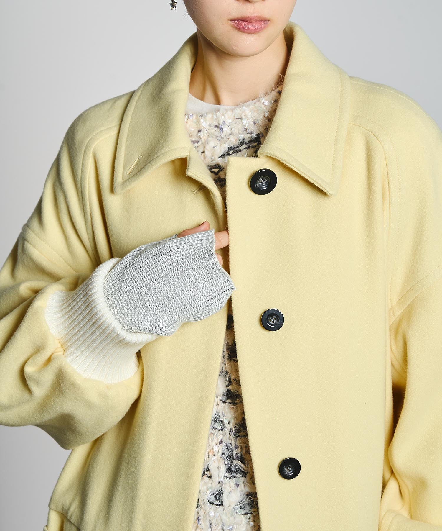 mici/RIB CUFFS VOLUME SLEEVE COAT