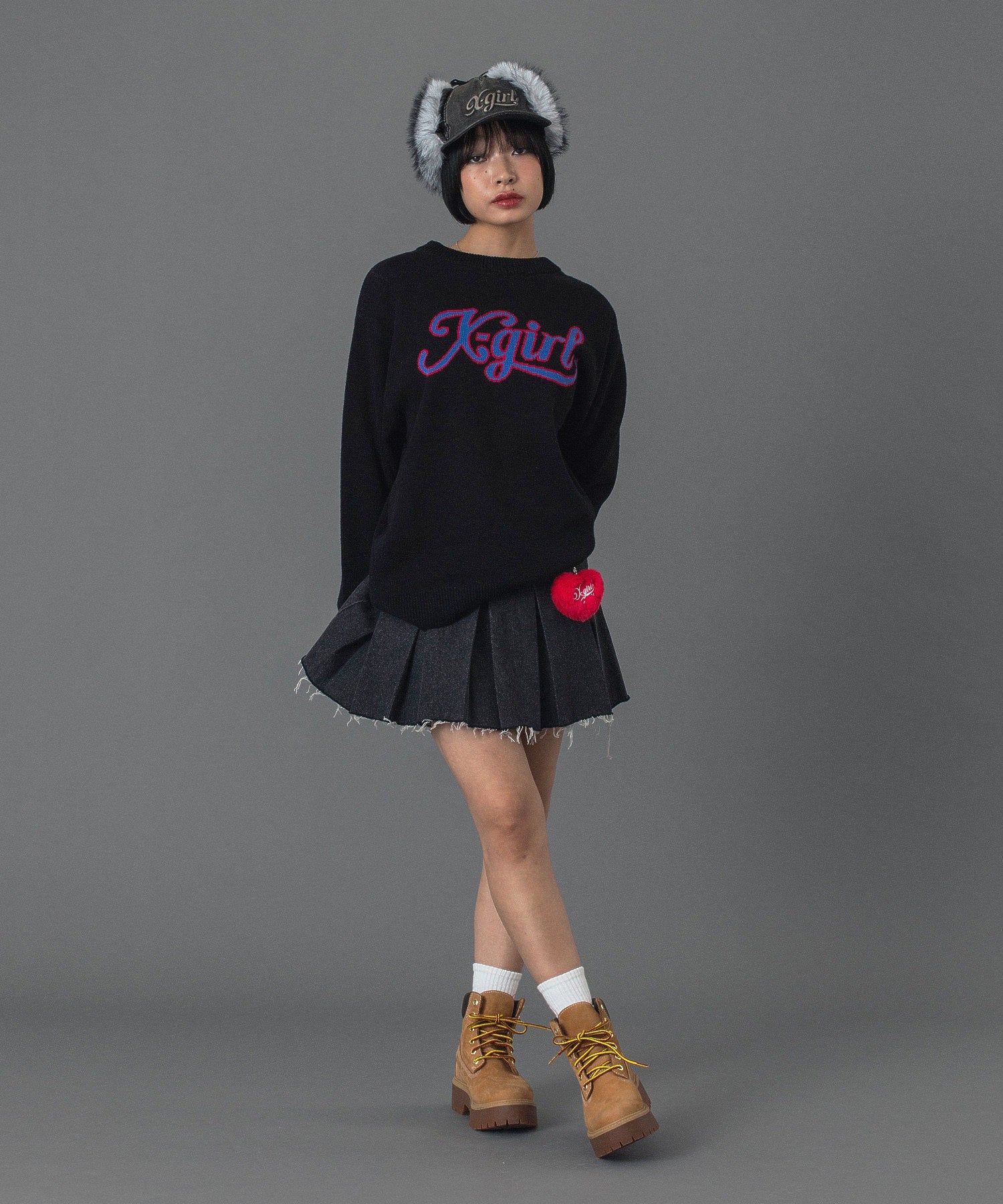 LETTERING LOGO JACQUARD KNIT TOP