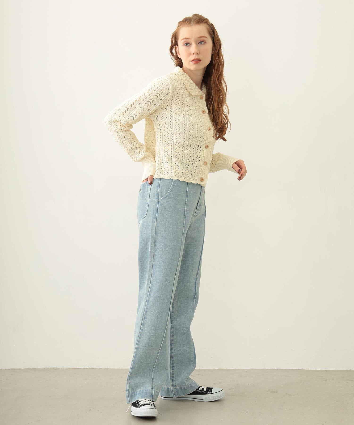 OPENWORK KNIT CARDIGAN