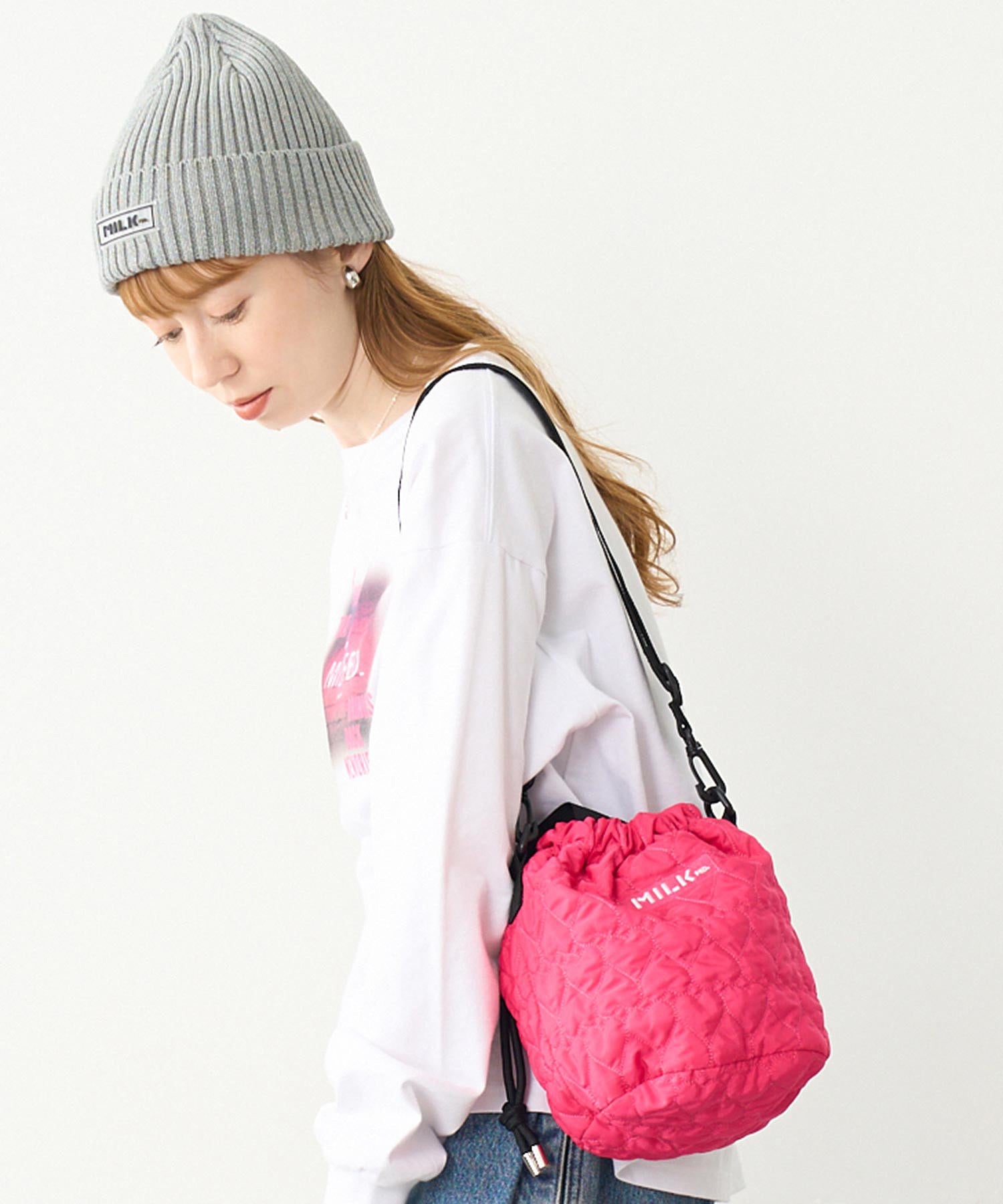 HEART QUILTED SHOULDER BAG