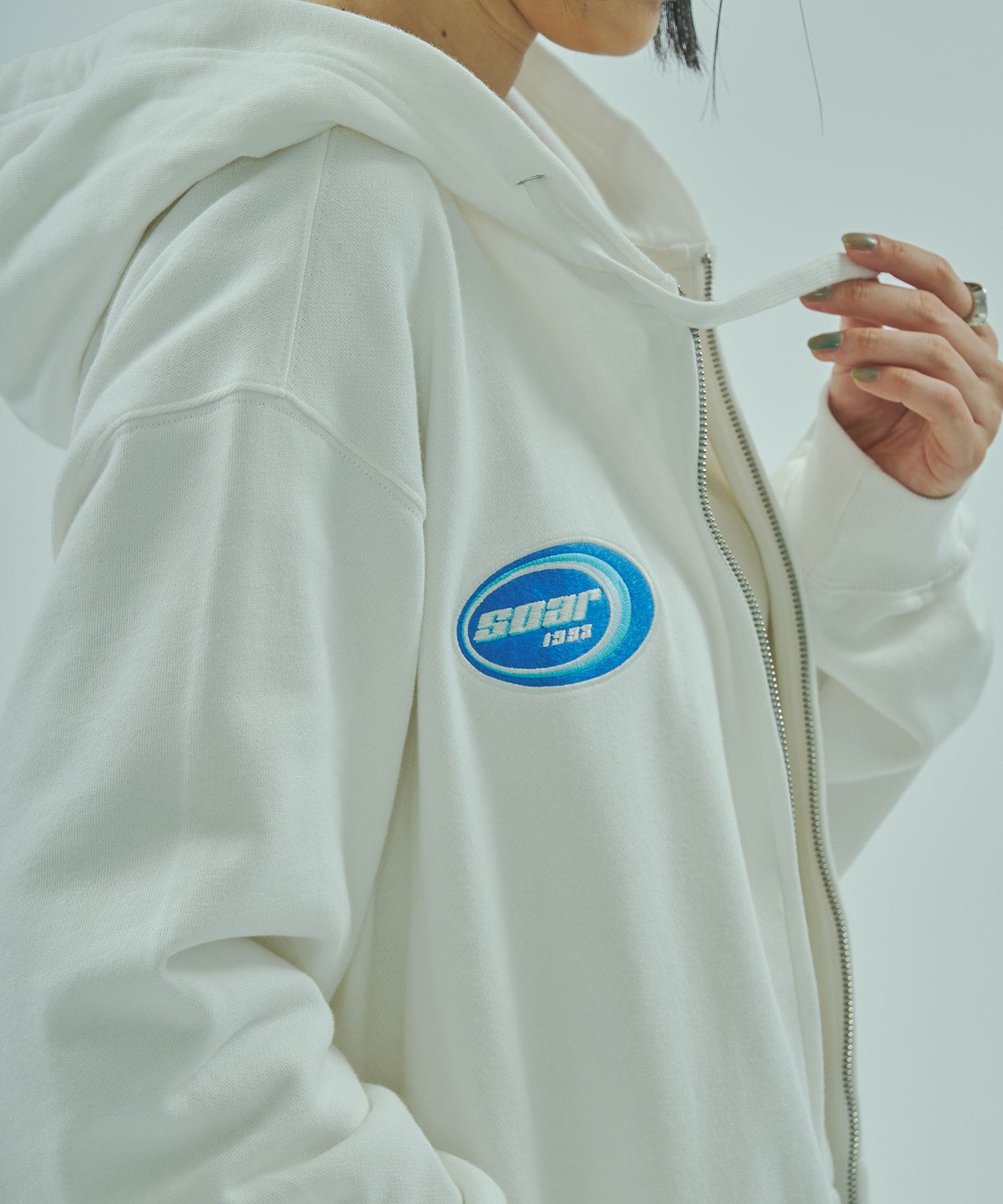 PATCH EMBROIDERY ZIP HOODIE