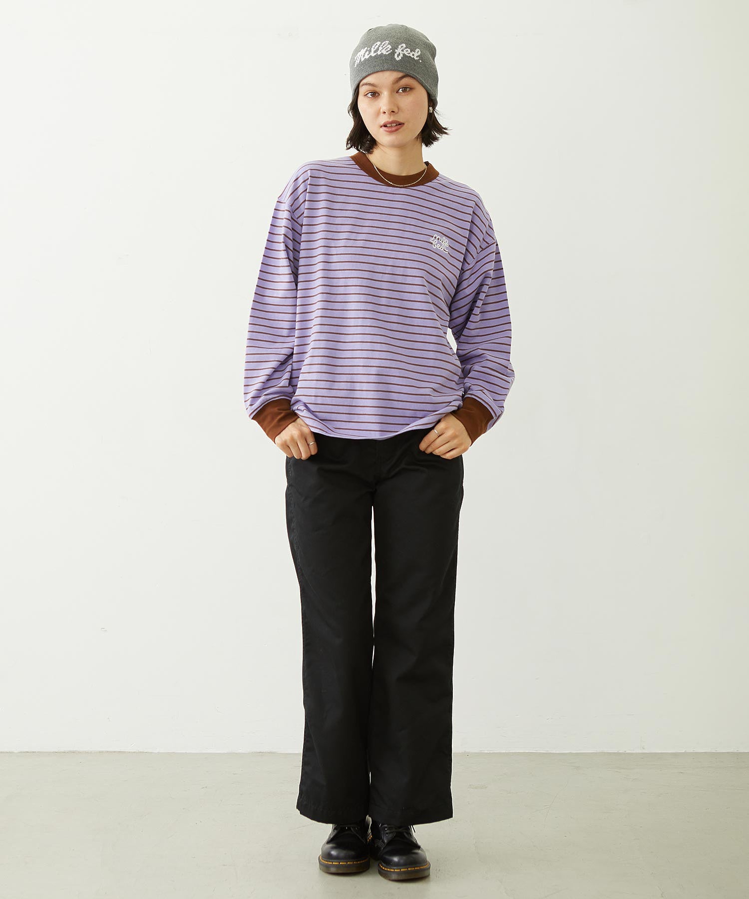 STRIPED L/S TOP