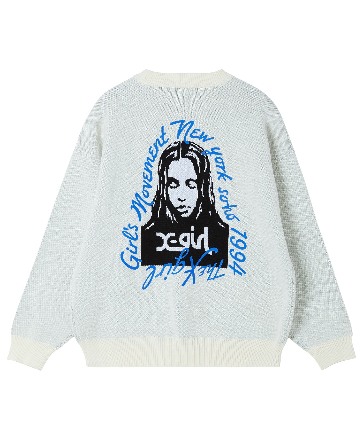 HAND DRAWN LOGO AND FACE KNIT TOP