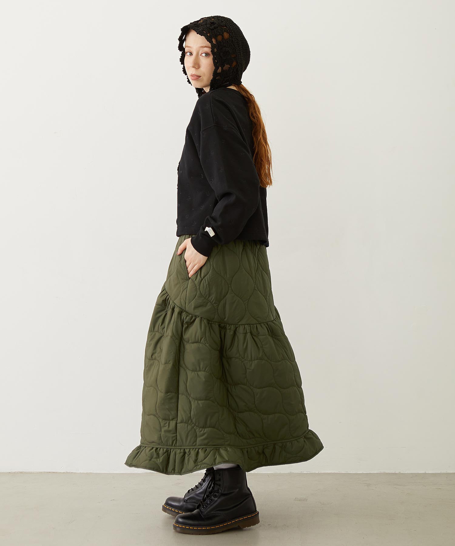 QUILTED FLARED SKIRT