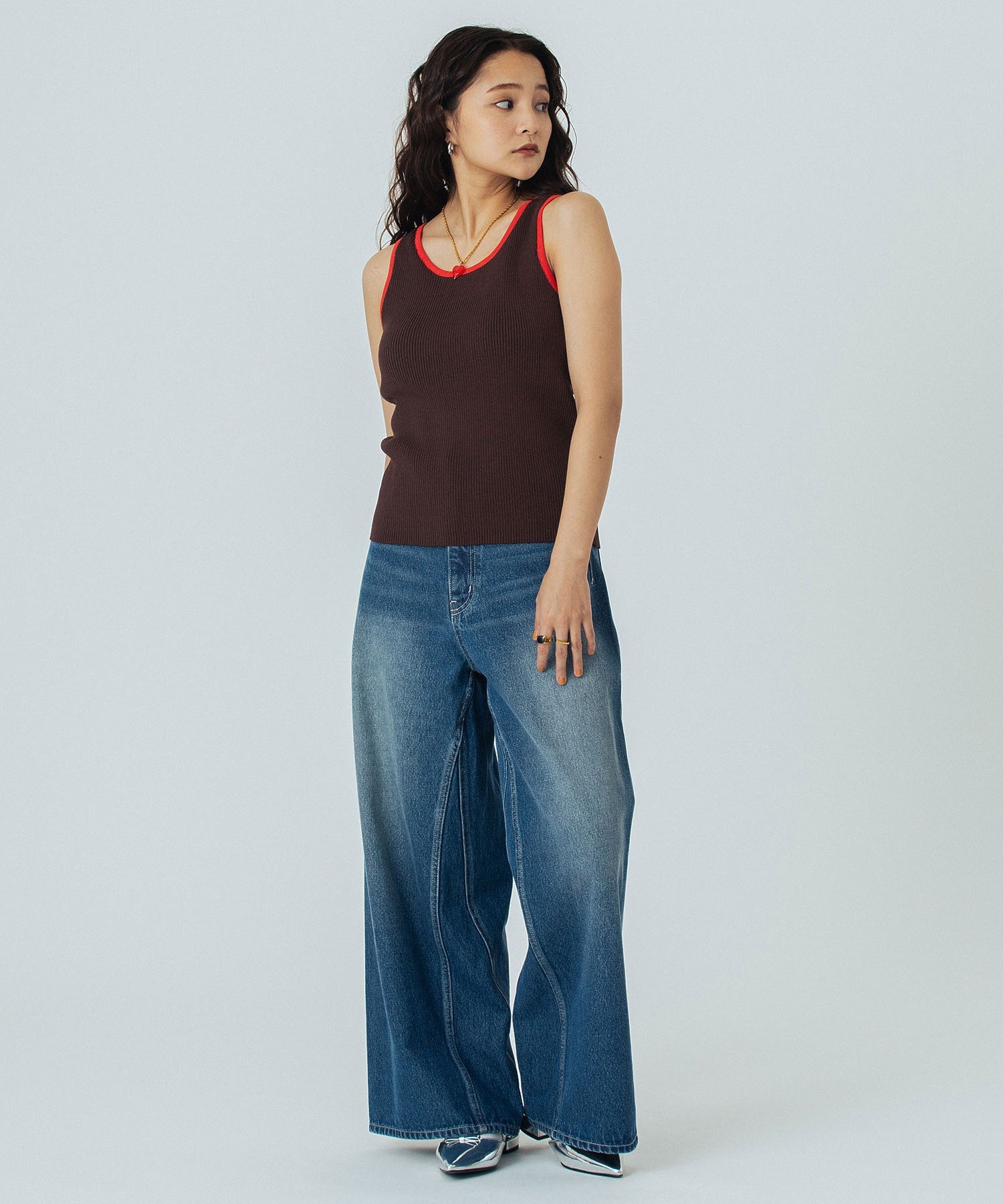 KNITTED RIB TANK TOP