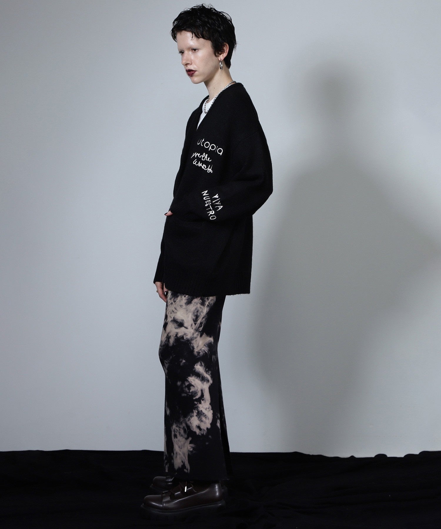 GENE HEAVENS/エンブロイダリー カレッジニットカーディガン