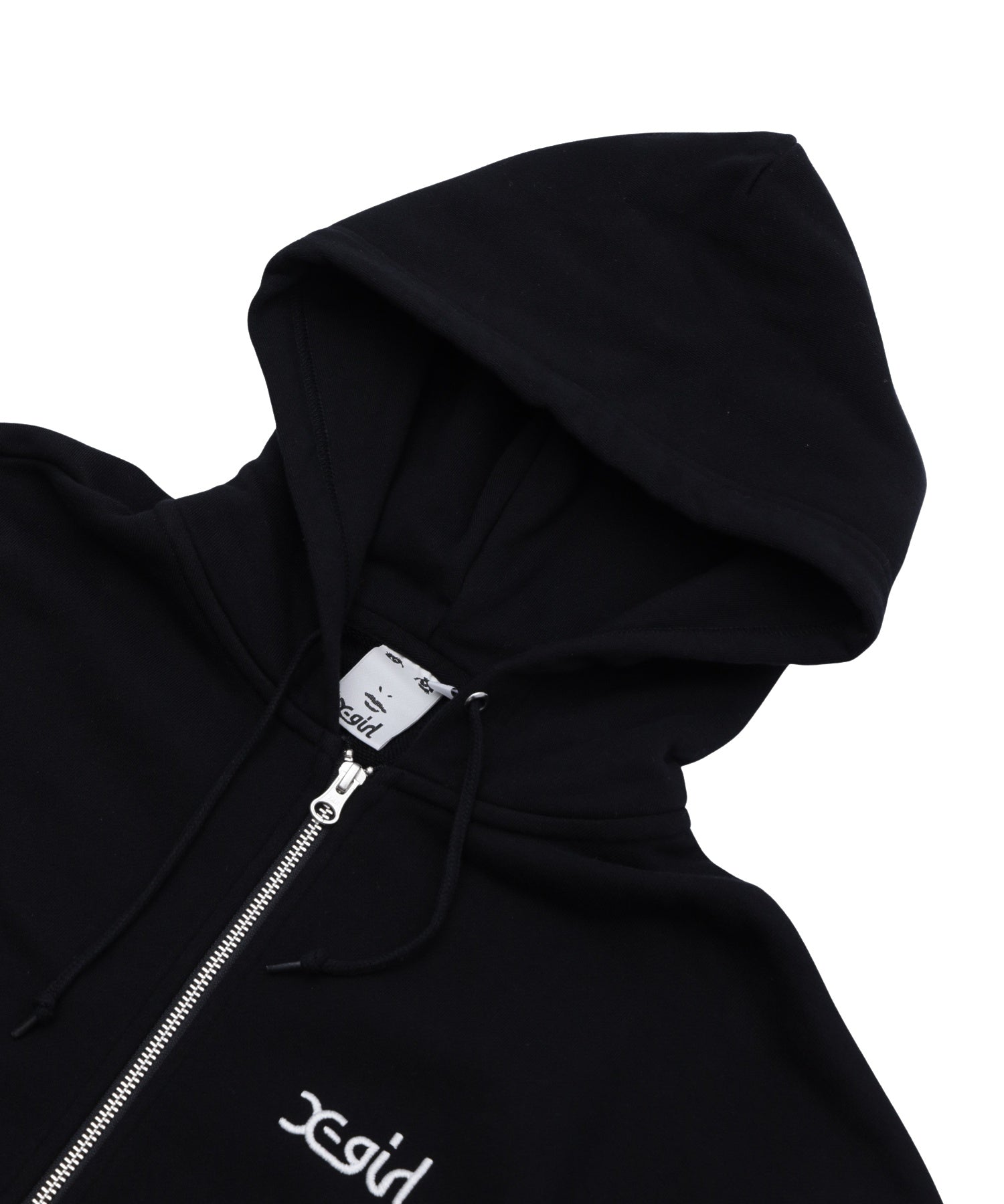 FACE IN CIRCLE LOGO PATCH ZIP UP SWEAT HOODIE