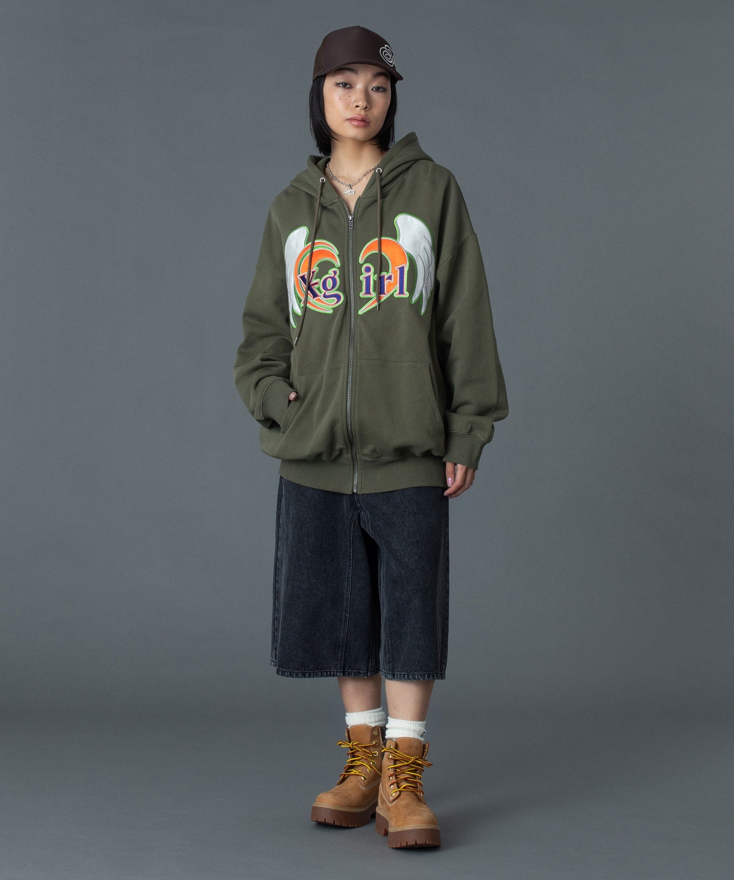 HEART AND WING ZIP UP SWEAT HOODIE