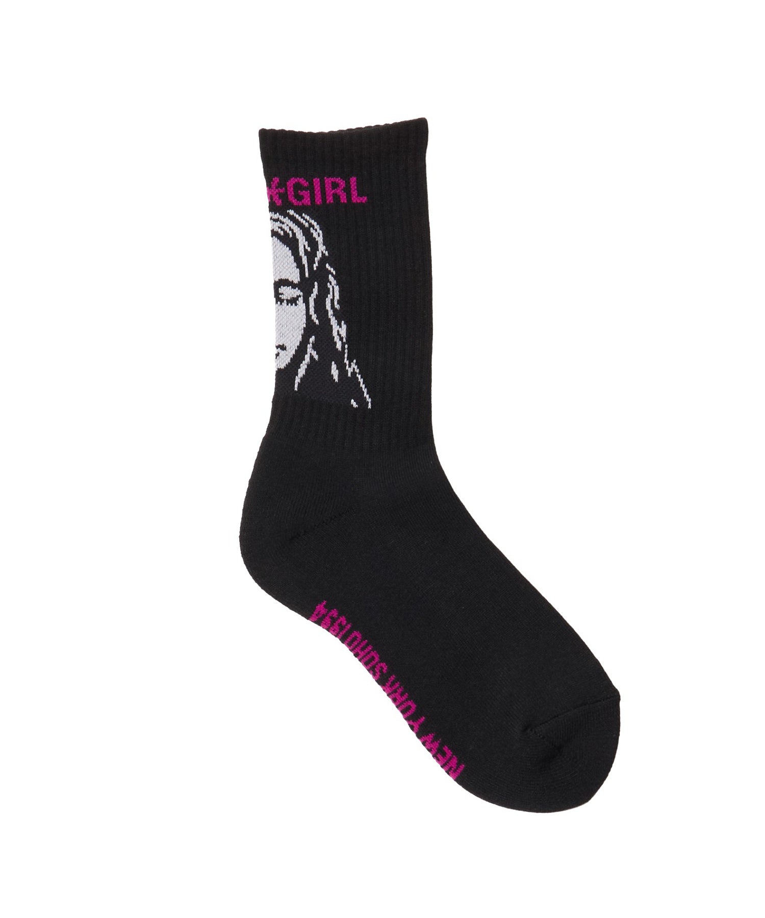 THE X-GIRL LOGO AND FACE JACQUARD RIB SOCKS