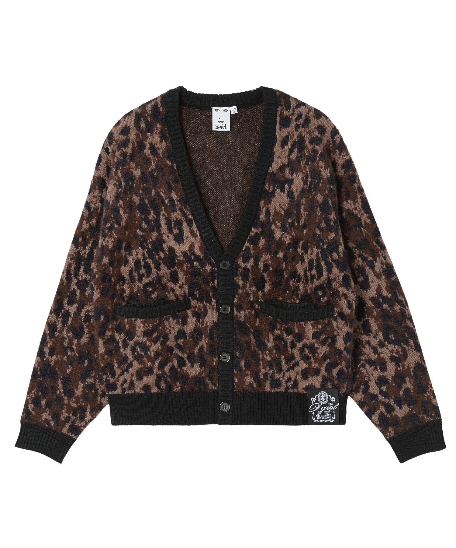 LEOPARD SHAGGY KNIT CARDIGAN