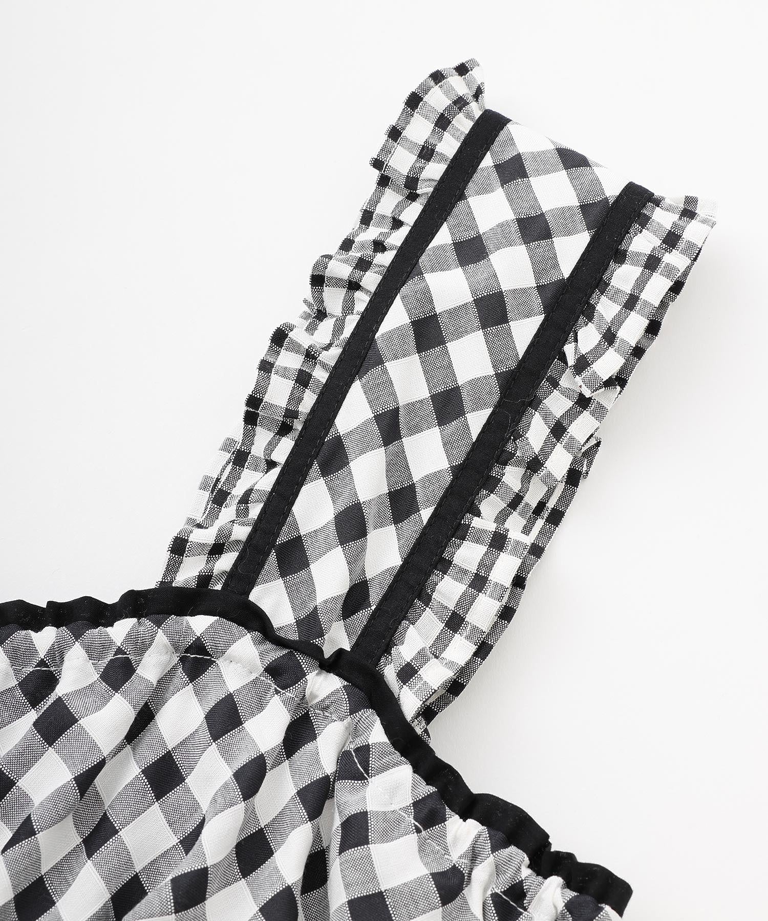 GINGHAM CHECK RUFFLE DRESS MILKFED.