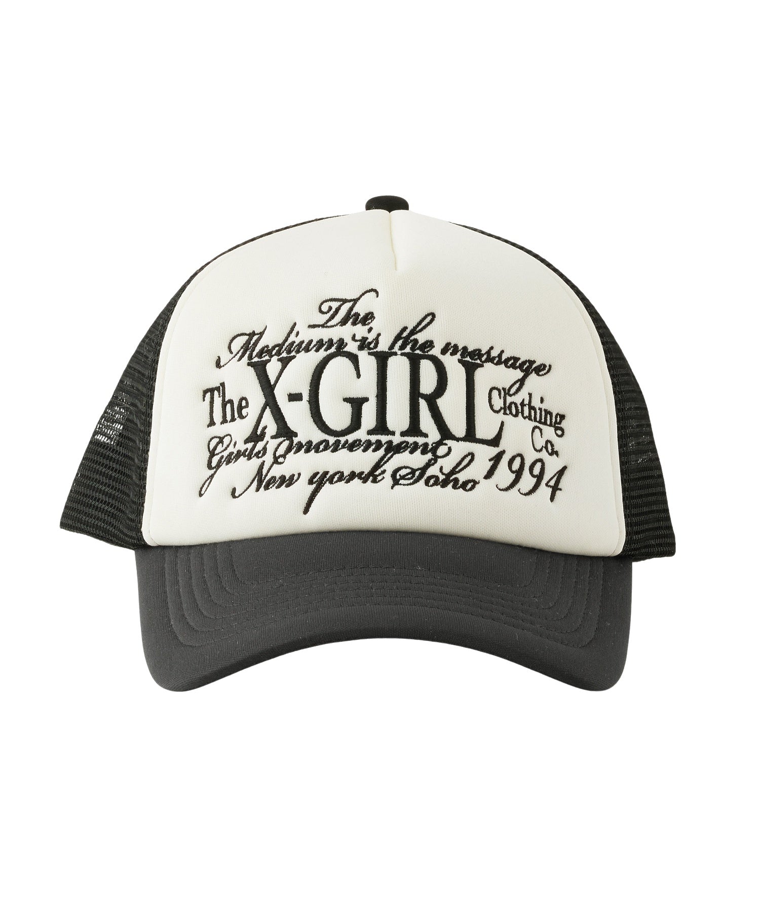 LETTERING LOGO EMBROIDERED TRUCKER CAP