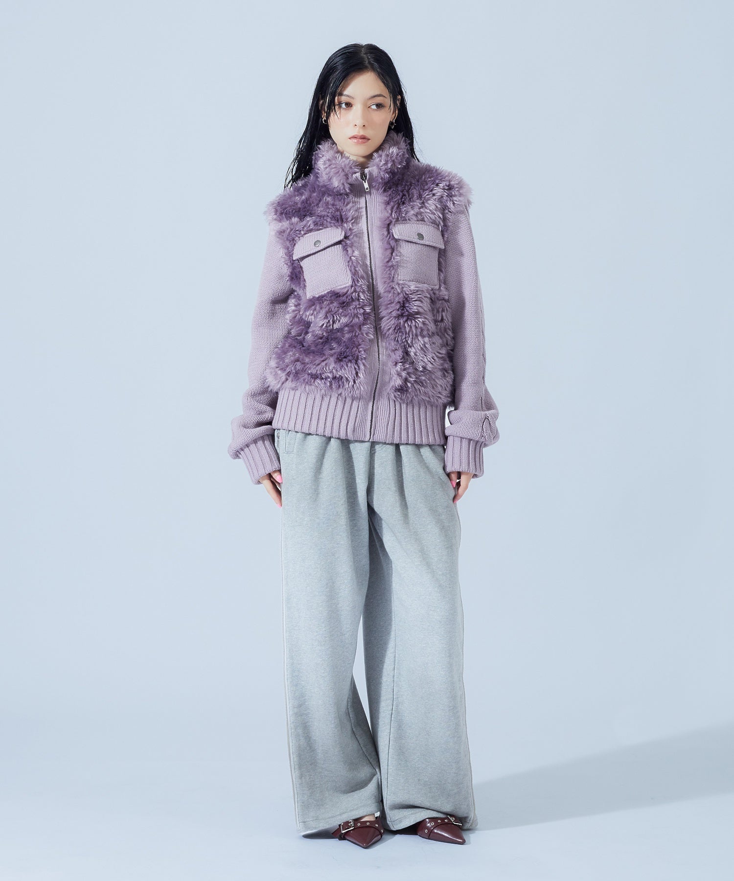 FADED SIDE ZIP SWEATPANTS