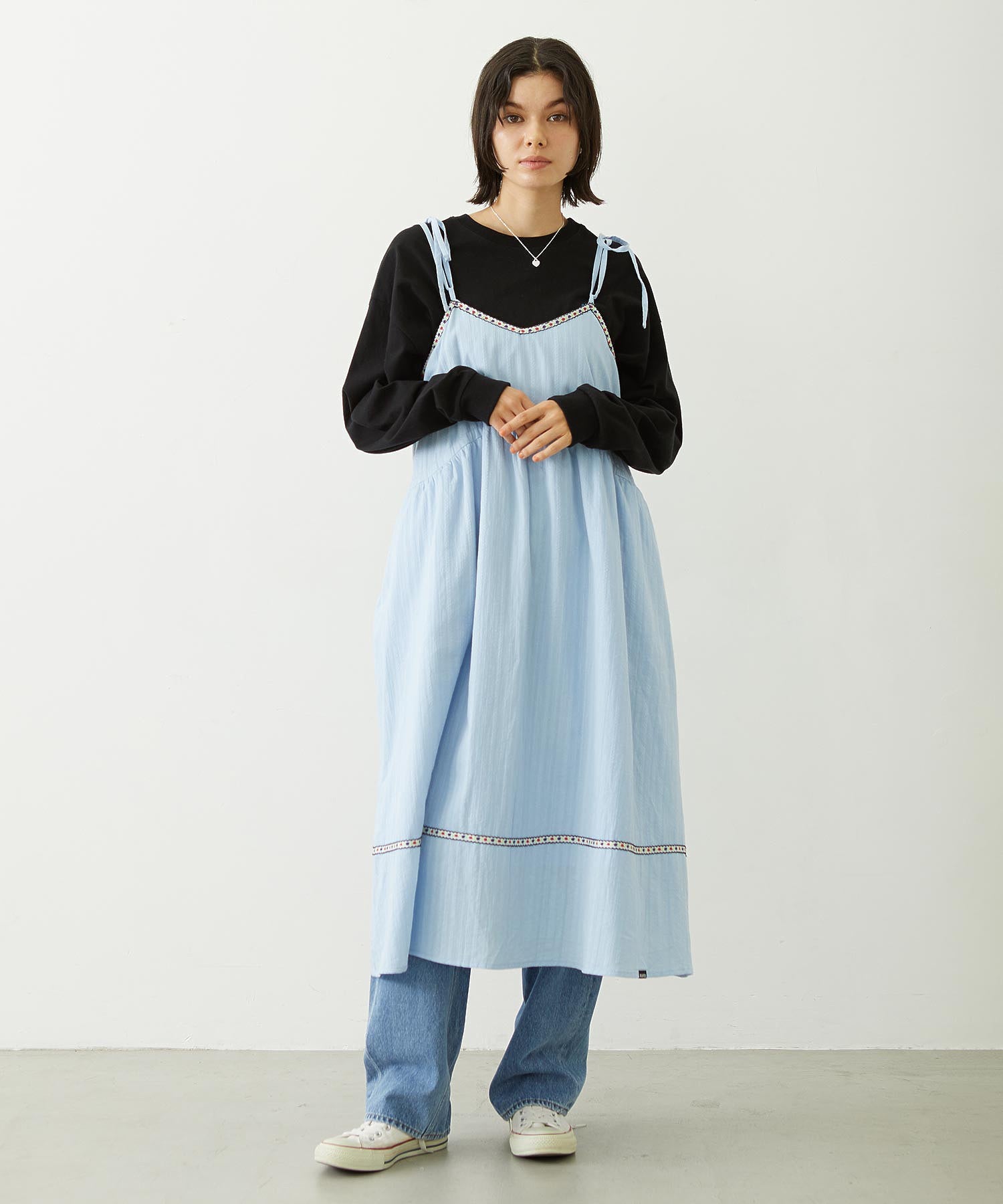 TYROLEAN TAPE CAMI DRESS