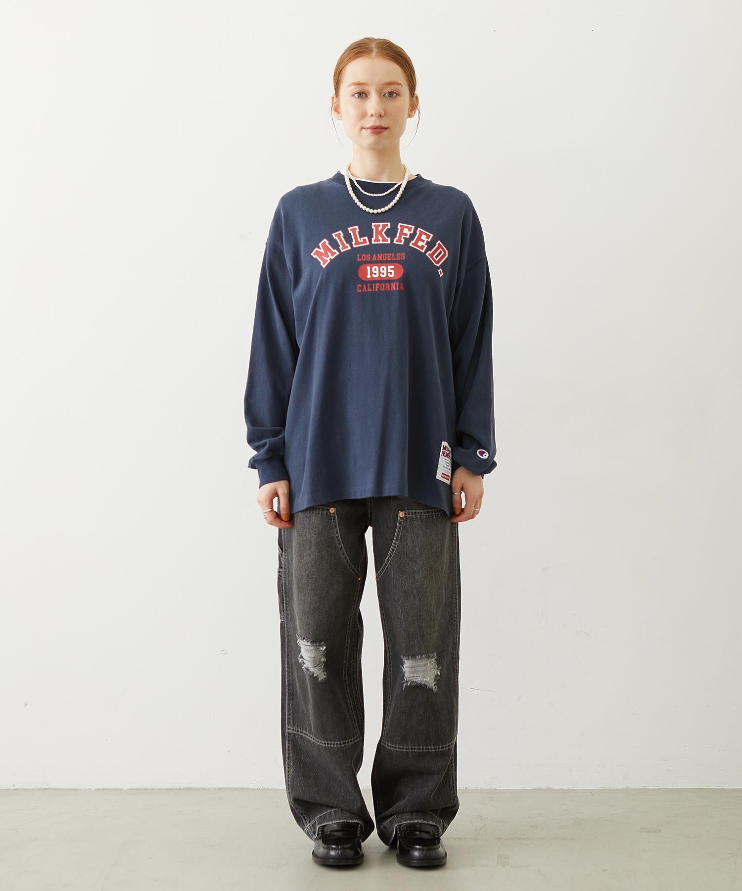 MILKFED.×CHAMPION LS TEE