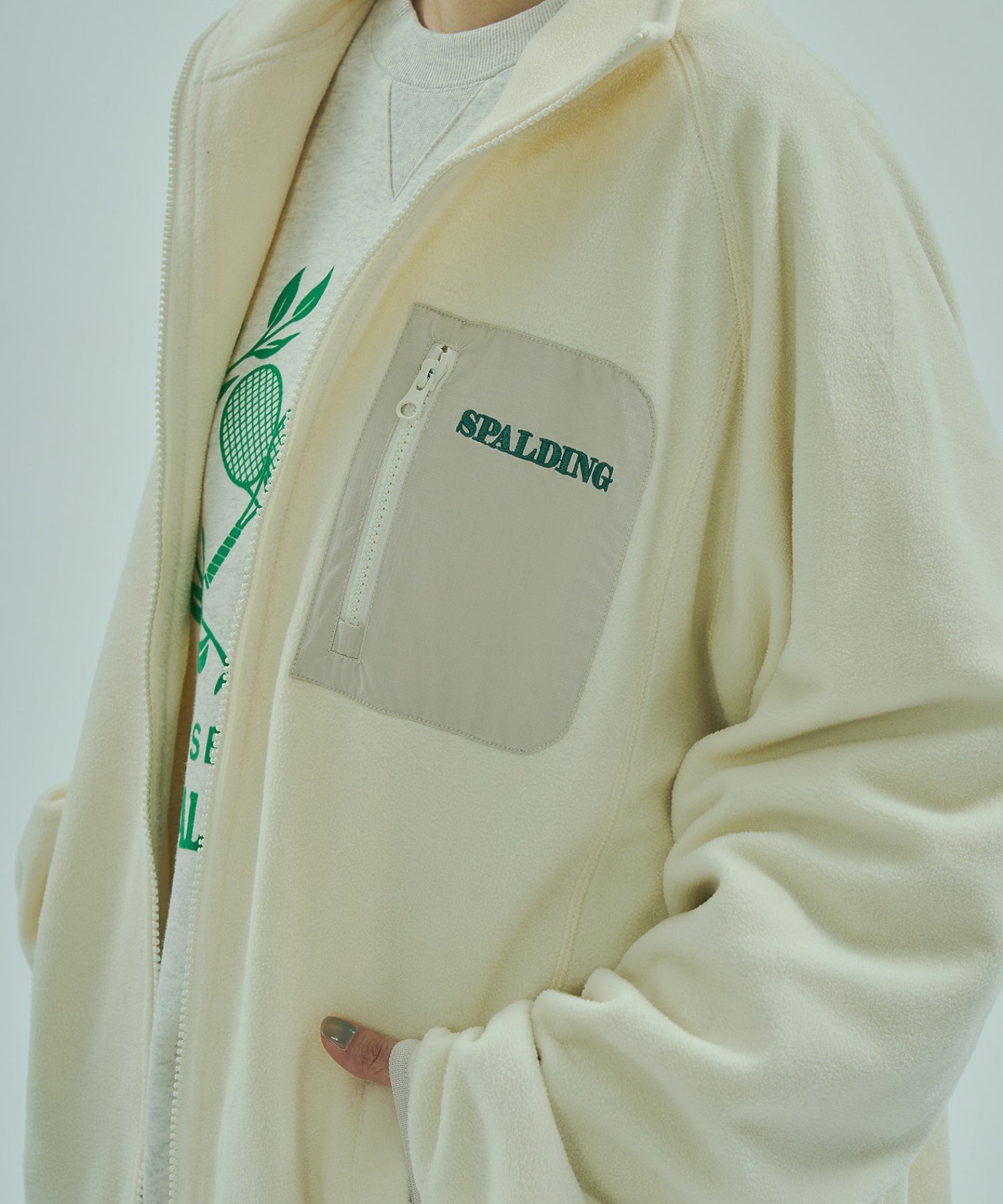 SPALDING x ROSE BUD FLEECE JACKET