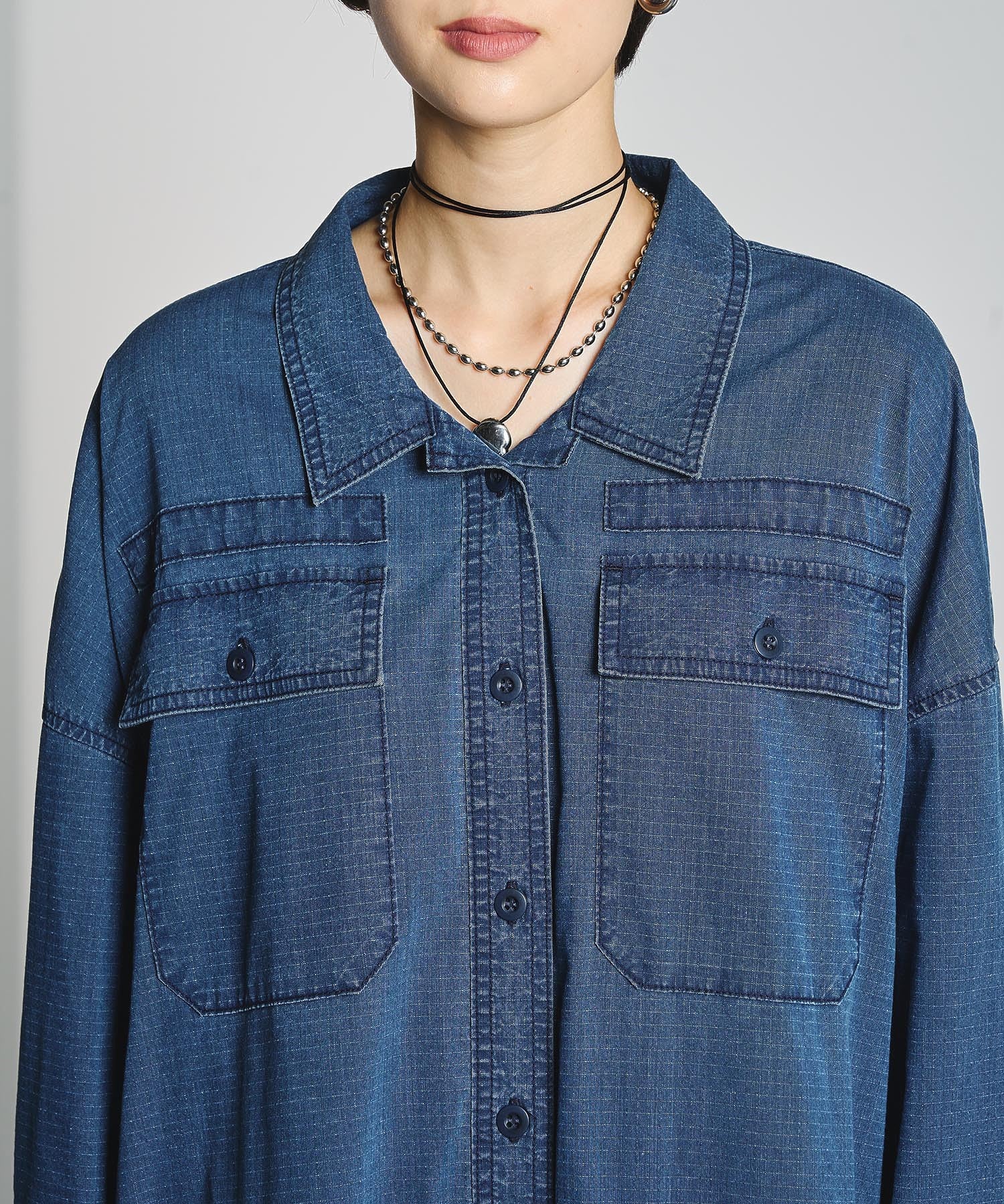 RIP STOP WORK POCKET SHIRT DRESS