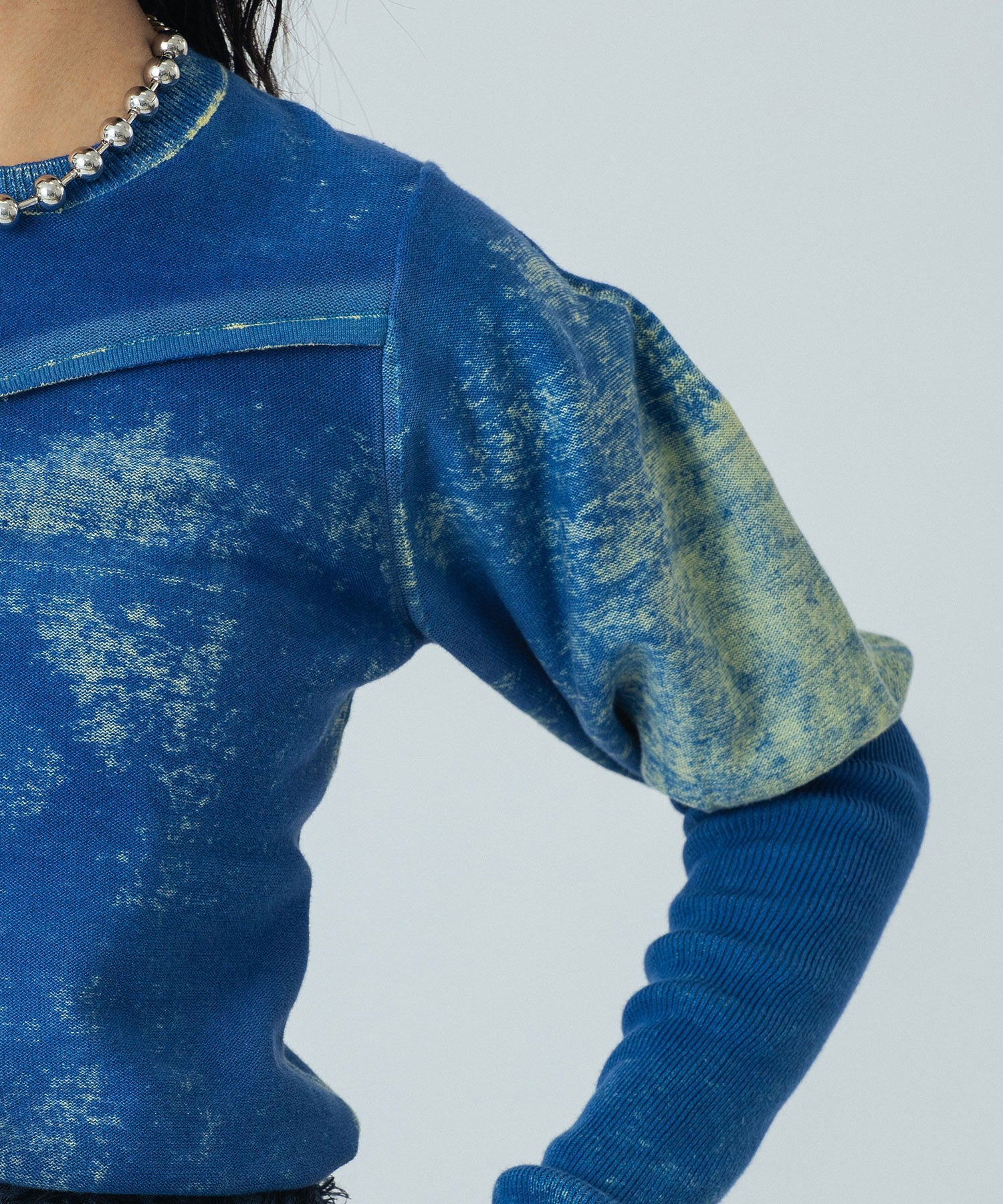 mici/VOLUME SLEEVE KNIT TOP