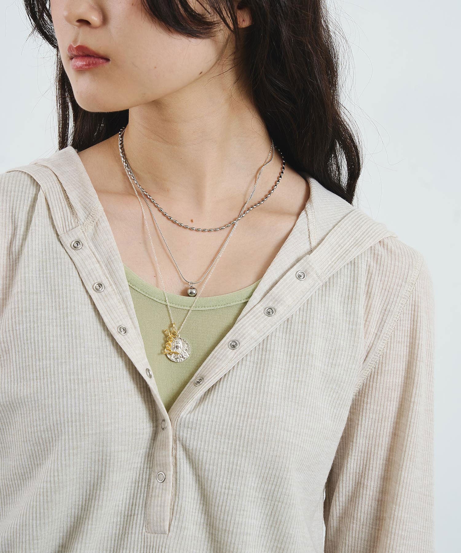 HOODED HENLEY RIB TOP