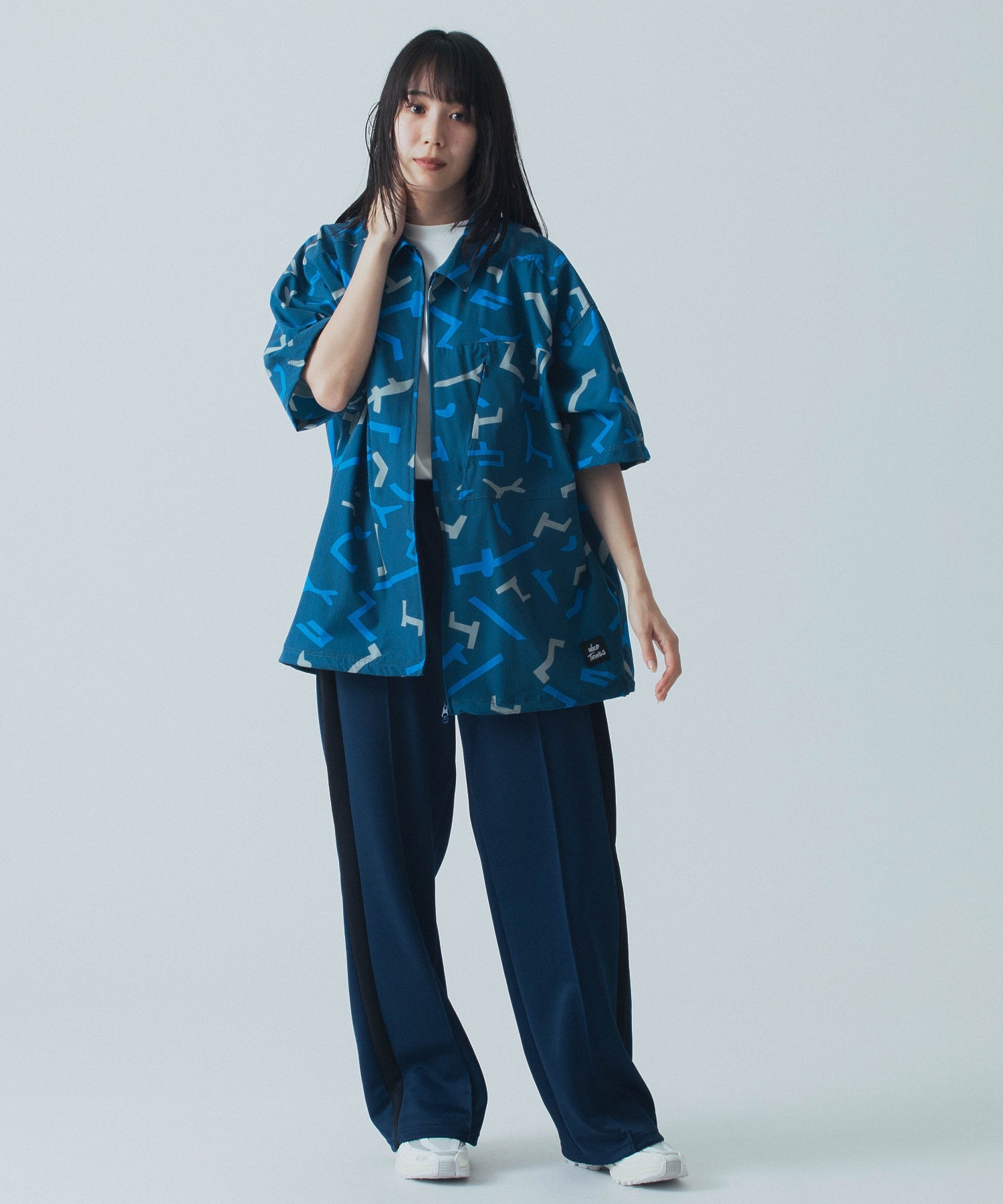 WILDTHINGS/ワイルドシングス/PRINT SLANT S/S SHIRT/WT24035AD