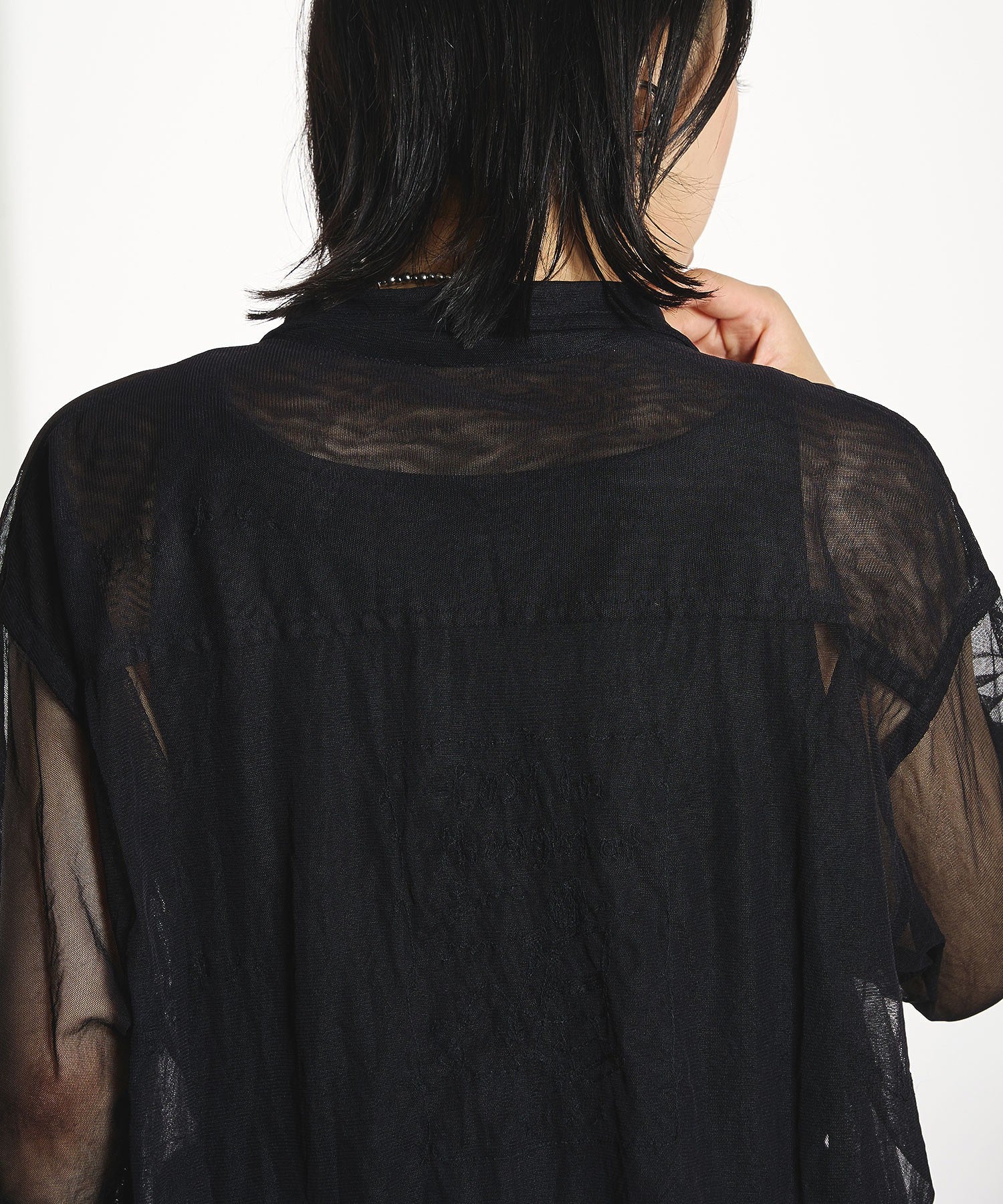 【ROSE BUD別注】INDIA IS BEAUTIFUL/EMBROIDERED SHEER TULLE SHIRT