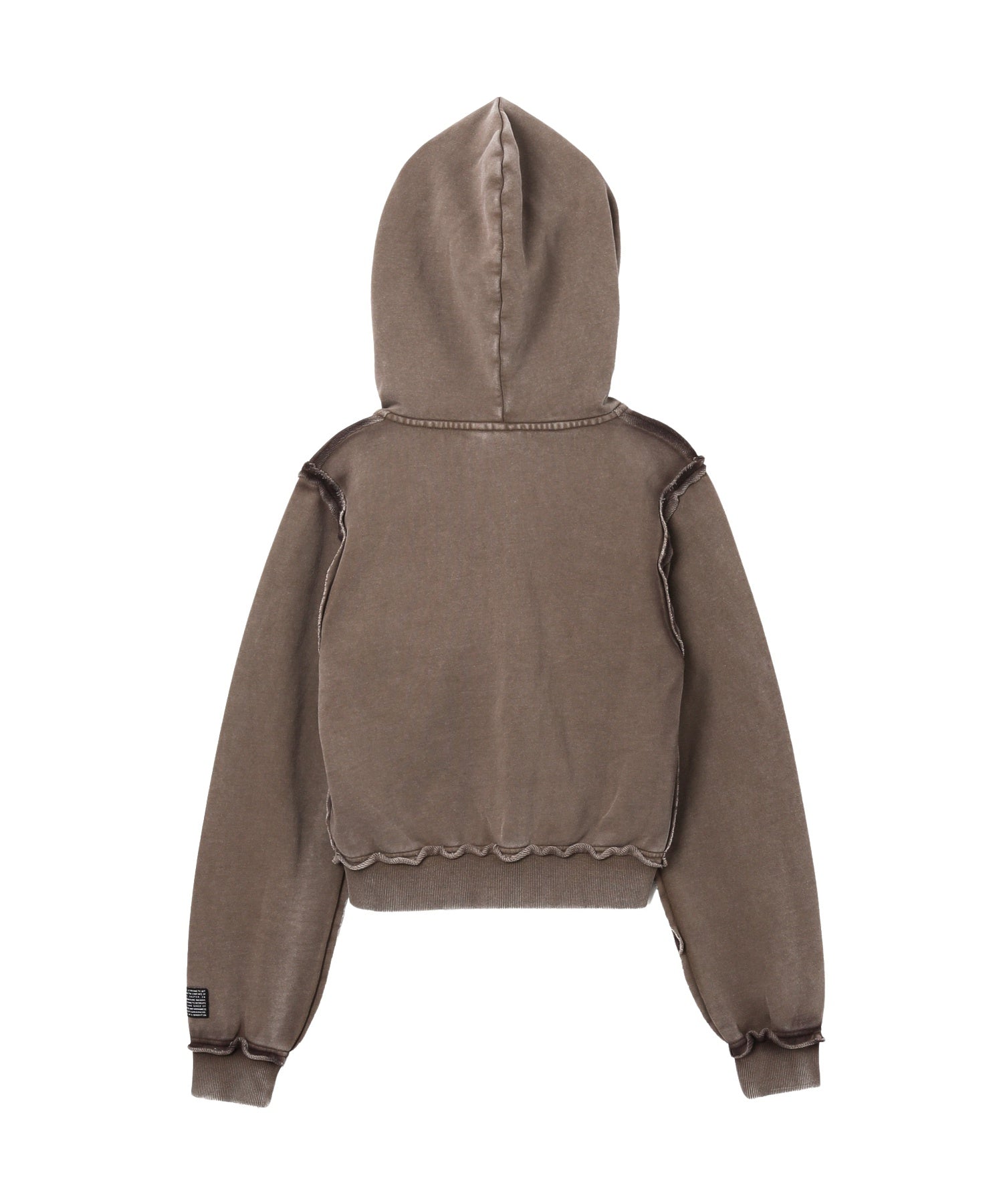 FADED CUT OFF COMPACT ZIP UP SWEWAT HOODIE