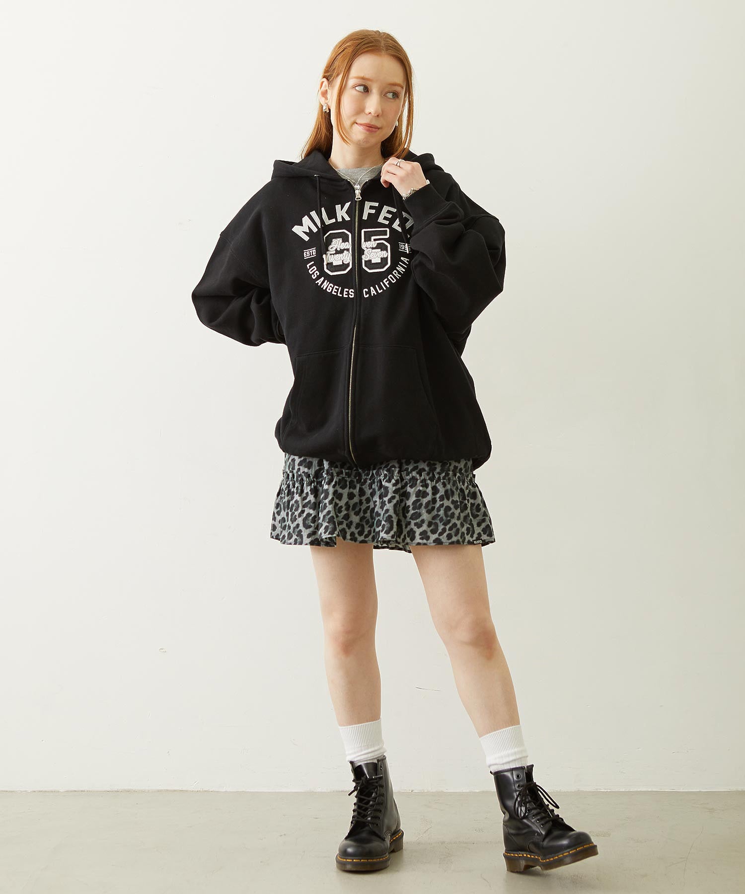 COLLEGE LOGO PATCH ZIP UP HOODIE